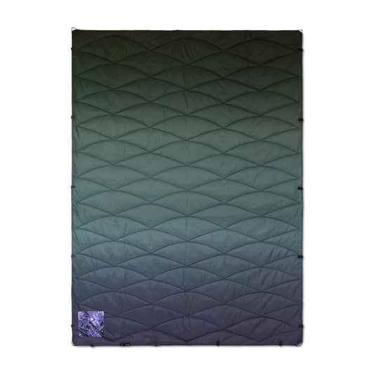 Embroidered Puffer Blanket – Quilted Ombre Cozy Throw
