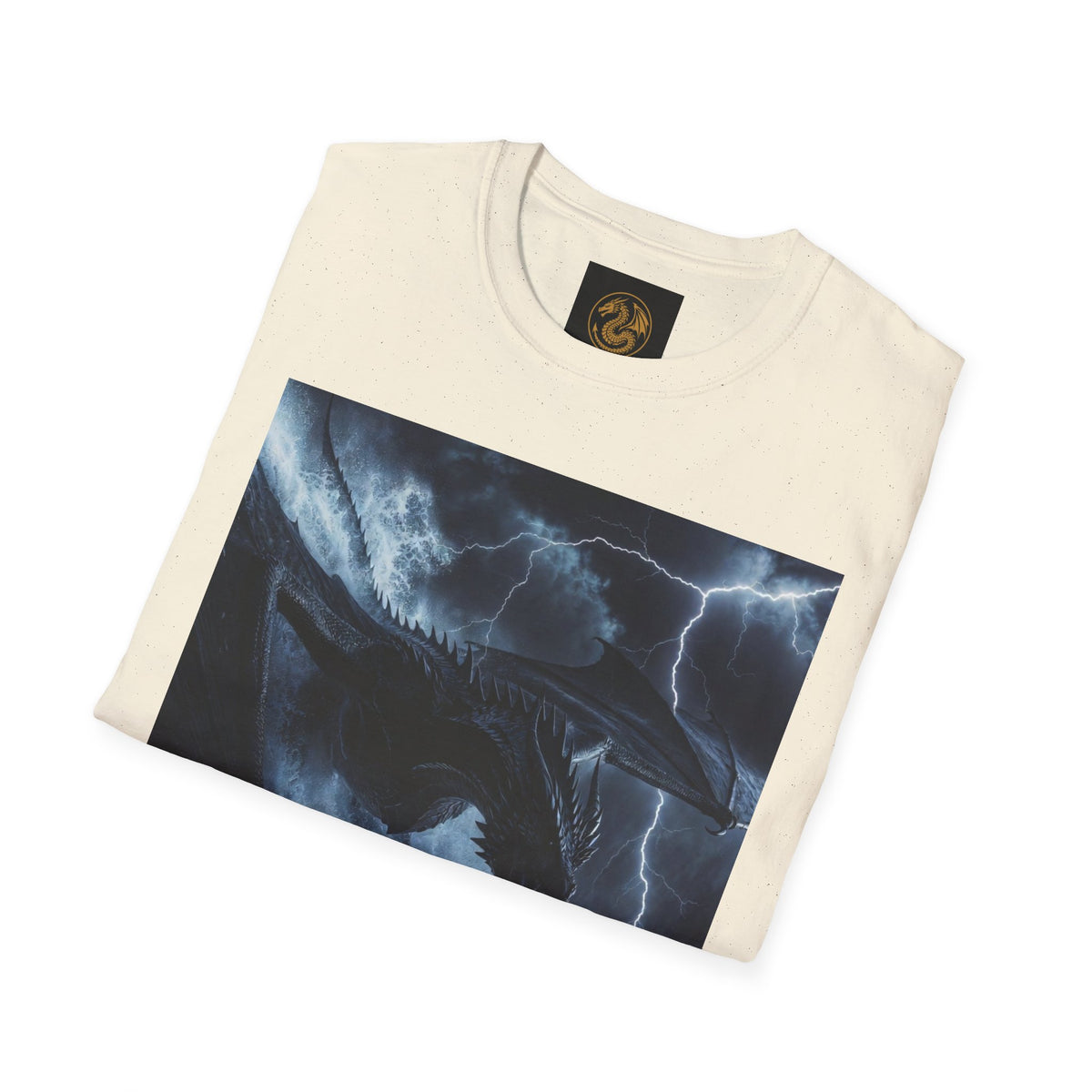 A Stormy Oceanic Dragon T-Shirt — Dark Ocean Lightning Graphic Tee