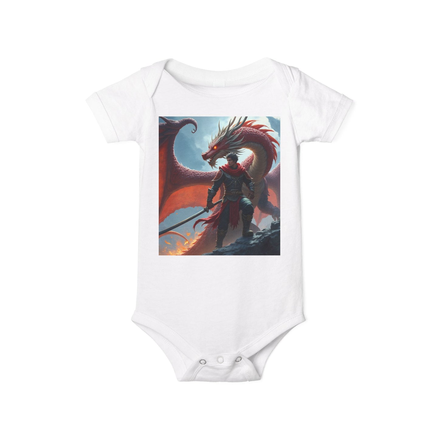 Fantasy Dragon Infant Jersey One Piece - Cute Baby Bodysuit for Game Lovers