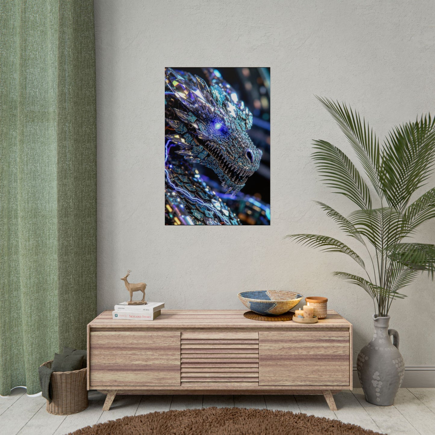 Rolled Poster — Crystal Cyber Dragon Art Print