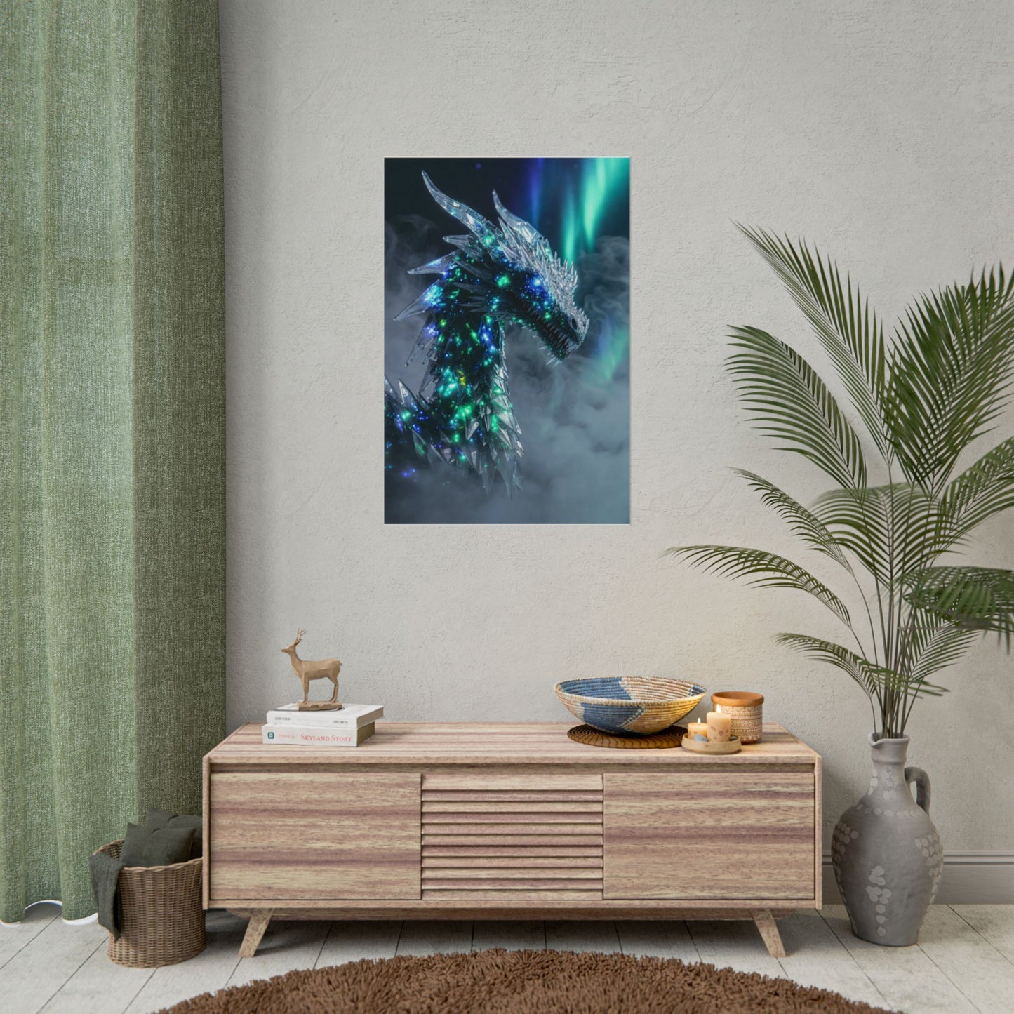 Crystal Dragon Poster – Fantasy Wall Art Rolled Print