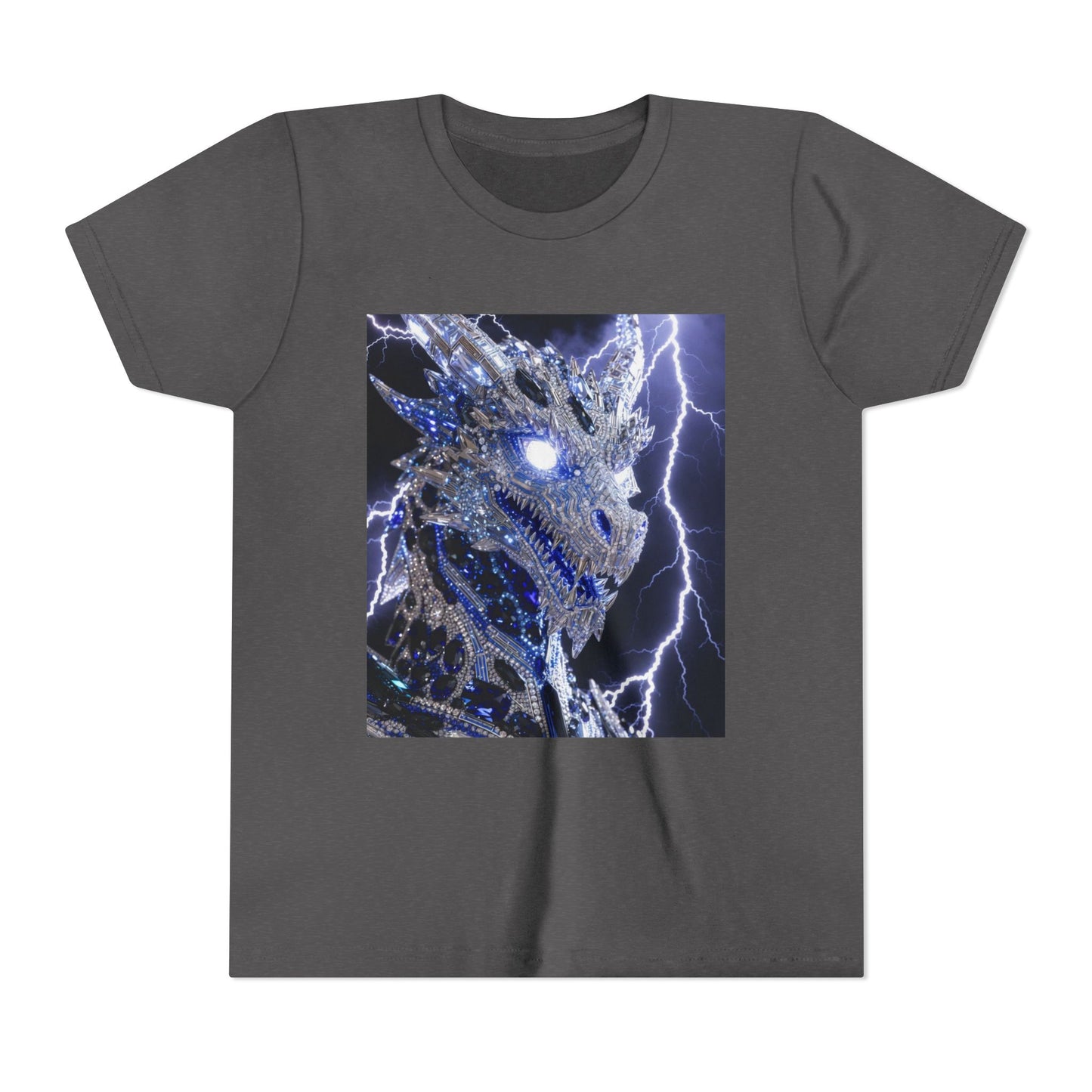 Lightning Dragon Youth Tee — Electric Dragon Graphic Shirt for Kids