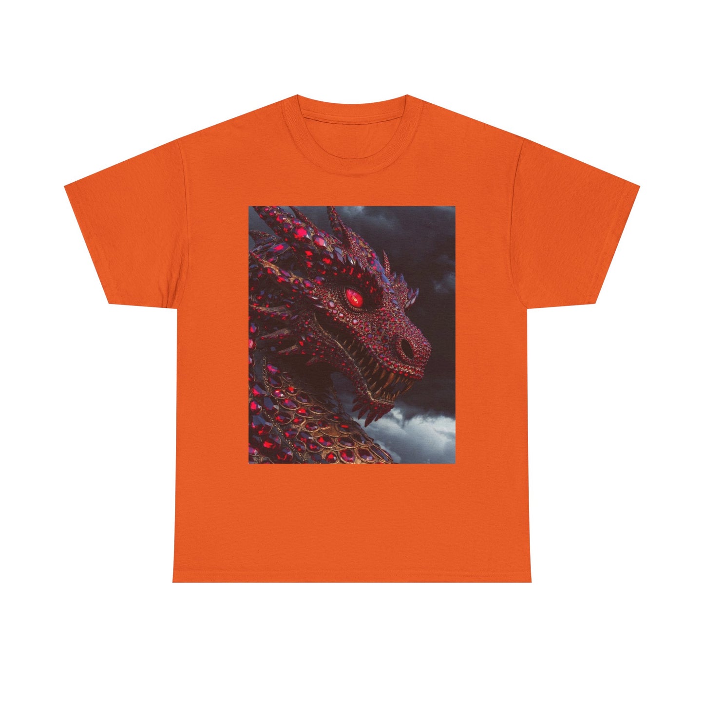 Dragon Portrait T-Shirt — Fiery Red Fantasy Dragon Graphic Tee