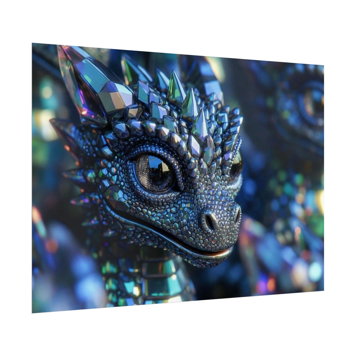 Crystal Dragon Rolled Poster — Fantasy Wall Art Print