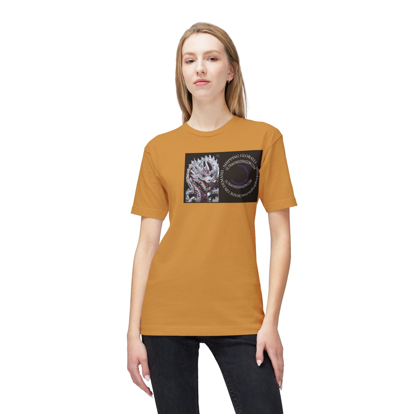 Dragon Heart T-Shirt — Floral Dragon Illustration with Circular Text
