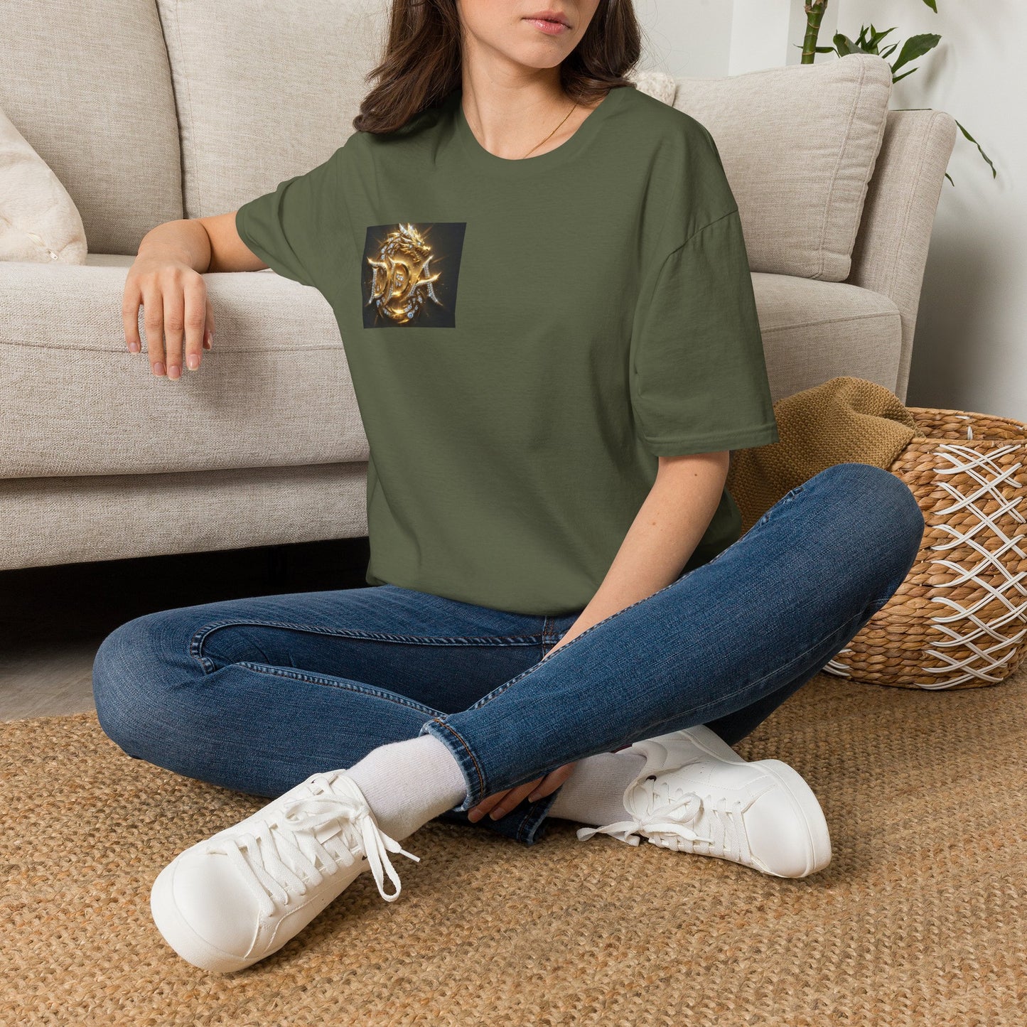 #1 seller DDA DIVINE DRAGON ARMOR T-Shirt — Golden Dragon Emblem Chest Logo, Fantasy Gaming Fan Tee