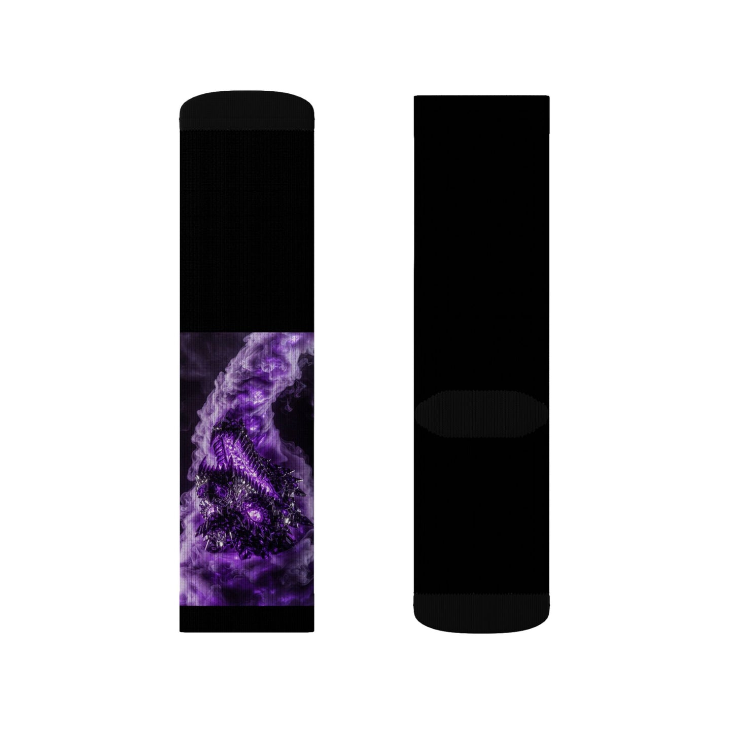 Tie-Dye Purple Circle Sublimation Socks — Vibrant Retro Crew Socks