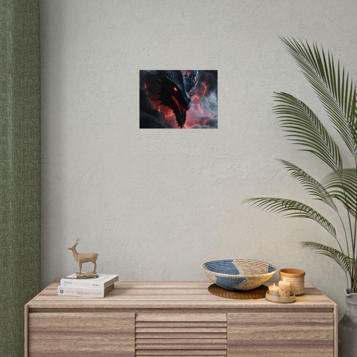 Dragon Storm Rolled Poster — Dark Fantasy Dragon Wall Art