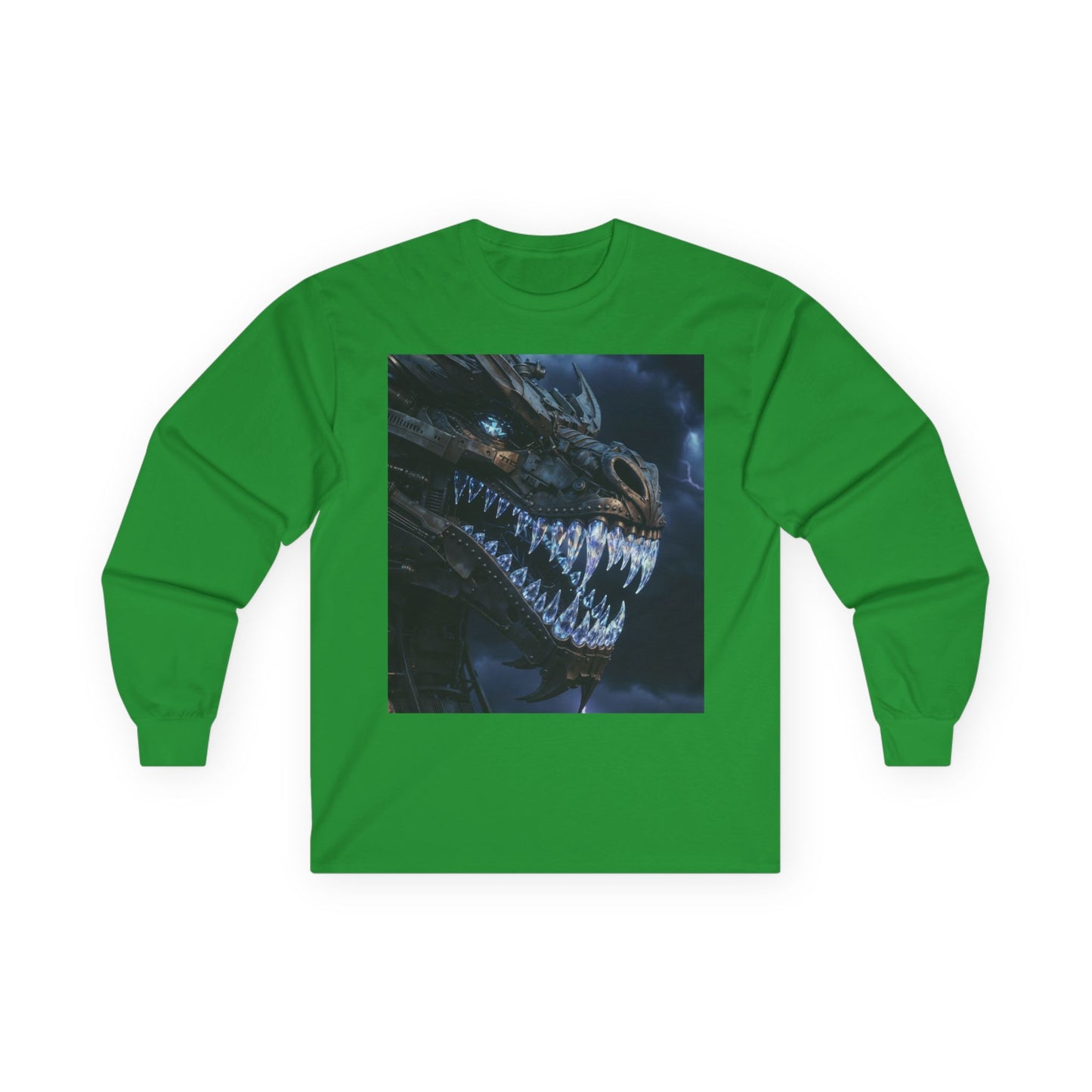 Dragon Skull Long Sleeve Tee — Dark Fantasy Monster Graphic