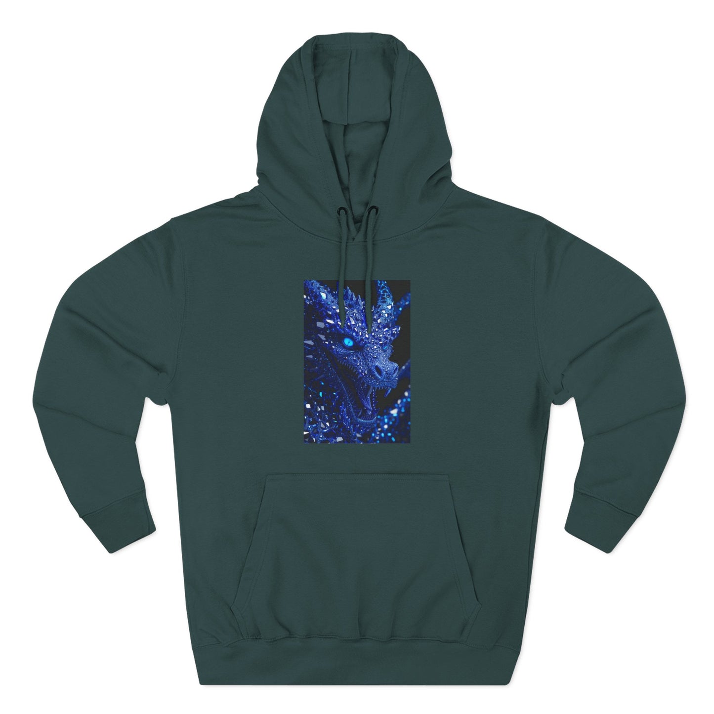 Galaxy Dragon Hoodie — Blue Nebula Three-Panel Graphic Fleece