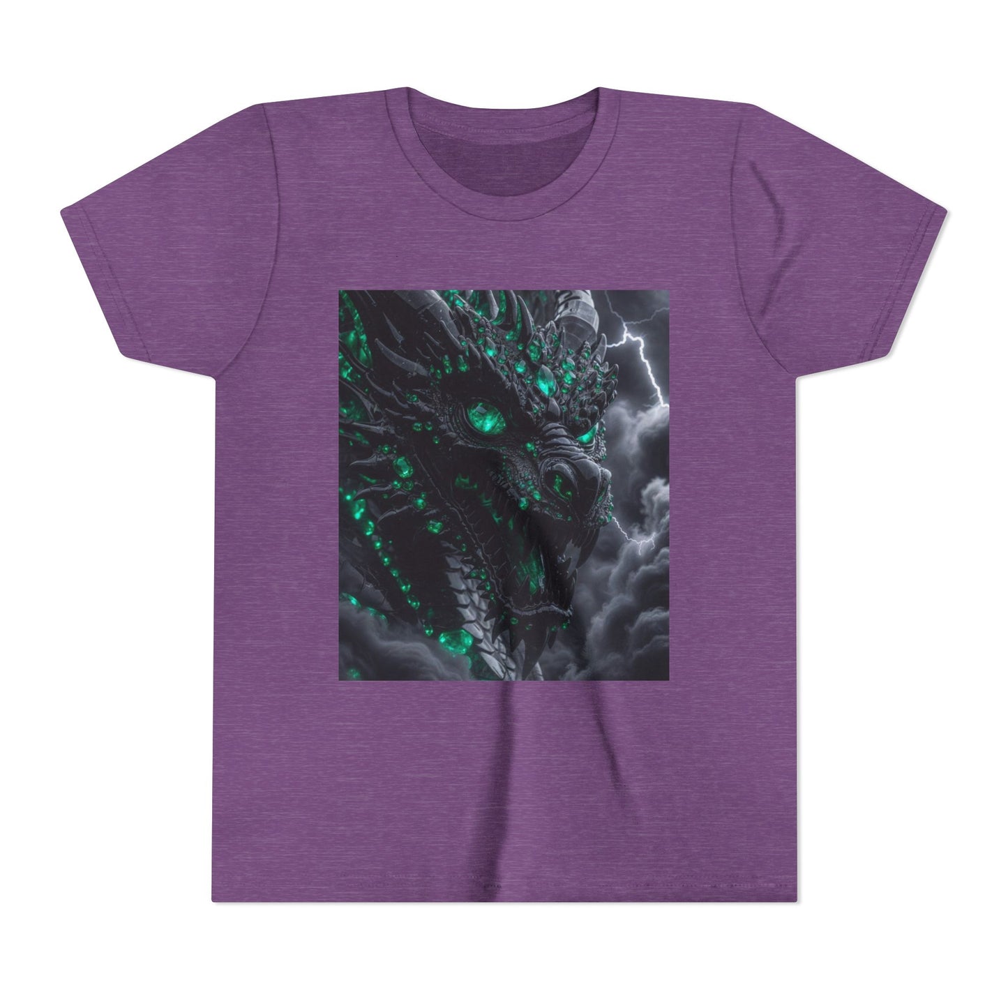 A Top selling Dragon Storm Youth Tee — Neon Green Dragon Illustration Graphic T-Shirt