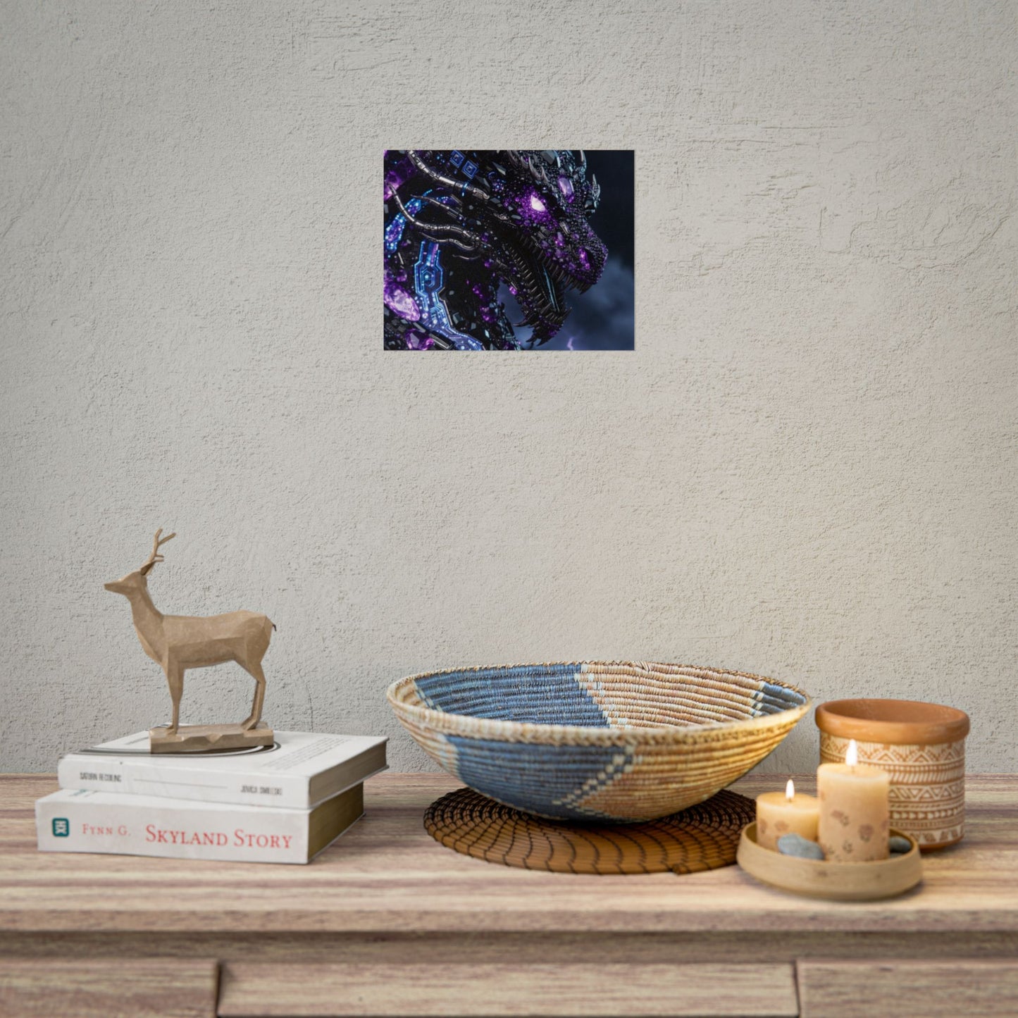 Rolled Poster — Cyberpunk Dragon Storm Art Print
