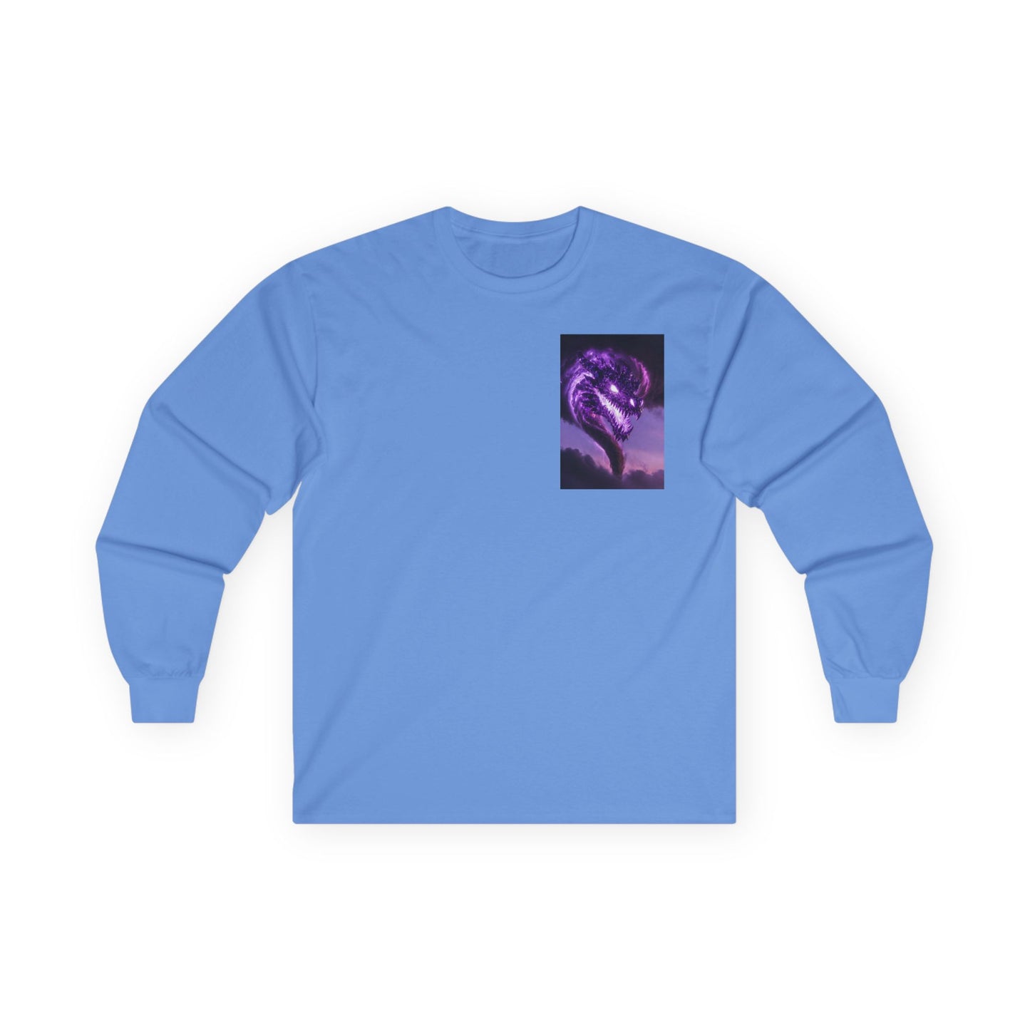 Purple Dragon Chest Graphic Long Sleeve Tee