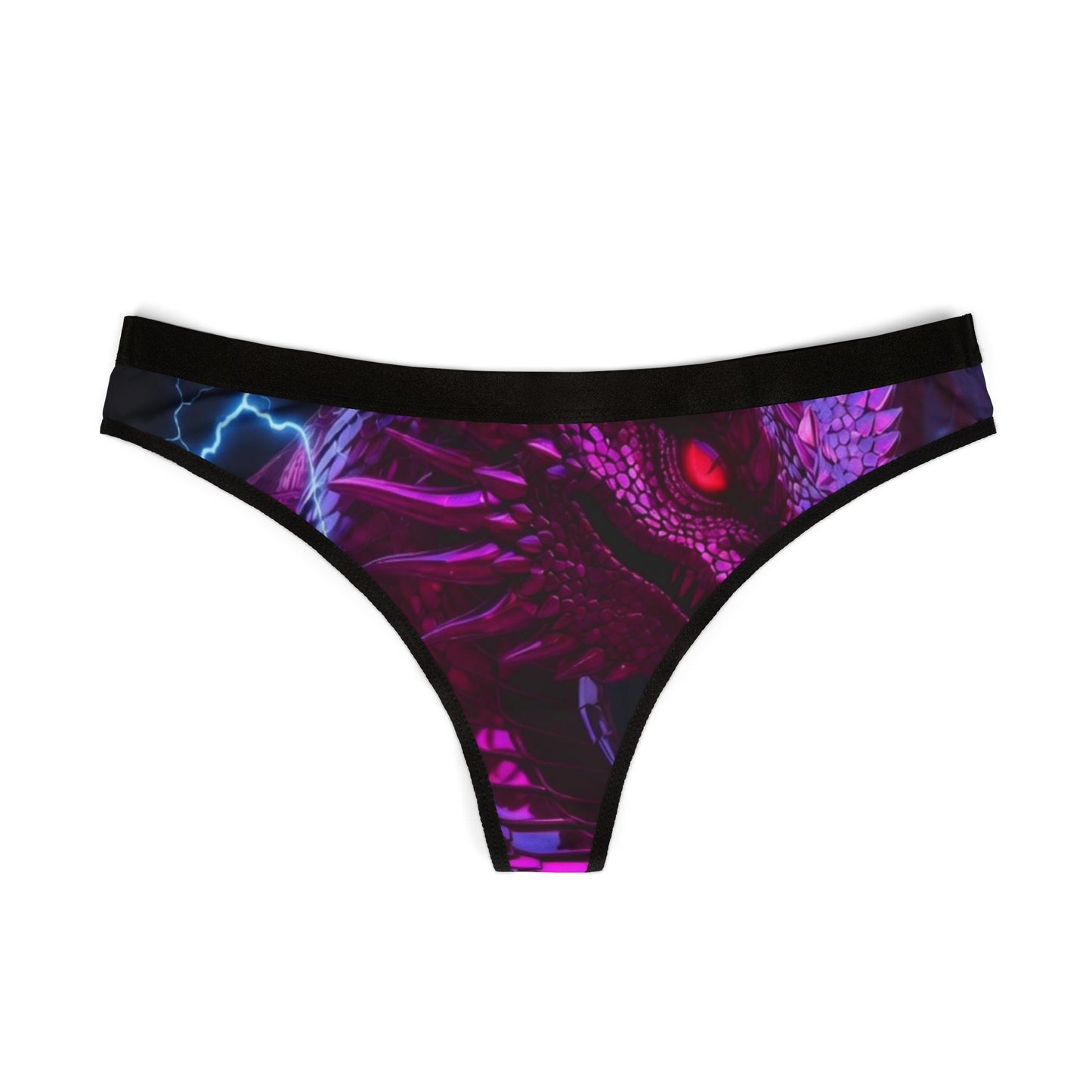 Dragon Night Women's Thong – Neon Purple Fantasy Print