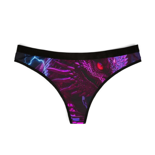 Dragon Night Women's Thong – Neon Purple Fantasy Print