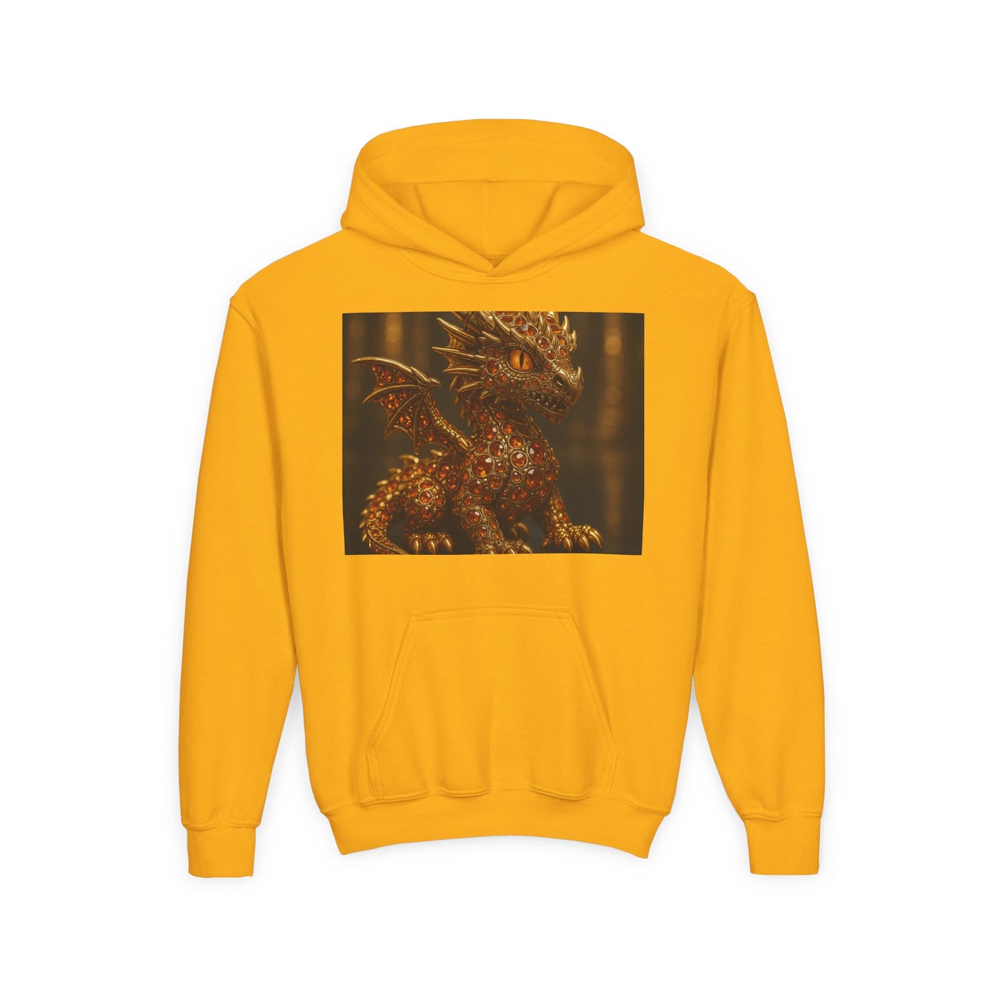 Dragon Fantasy Youth Heavy Blend Hooded Sweatshirt, Adventure Hoodie, Gift for Kids, Fantasy Apparel, Cozy Sweatshirt for Young Dreamers