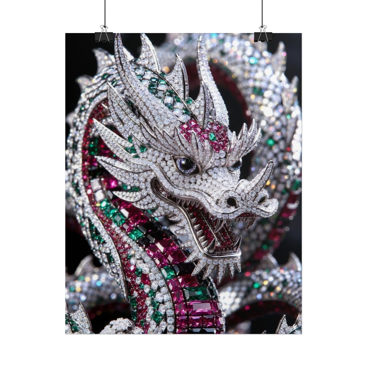 Dragon Jewel Poster — Luxury Gemstone Dragon Wall Art (Rolled Poster)