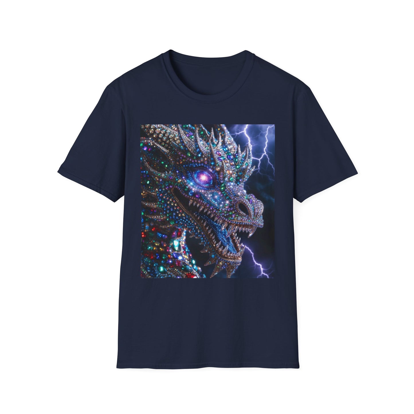 Dragon Lightning T-Shirt — Neon Crystal Fantasy Graphic Tee