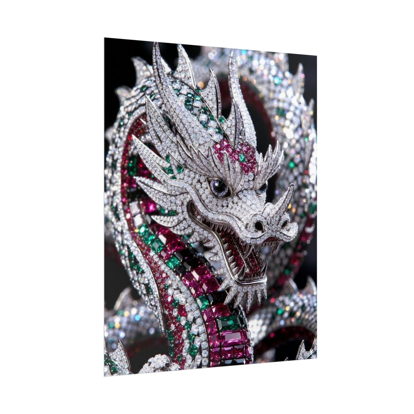 Dragon Jewel Poster — Luxury Gemstone Dragon Wall Art (Rolled Poster)