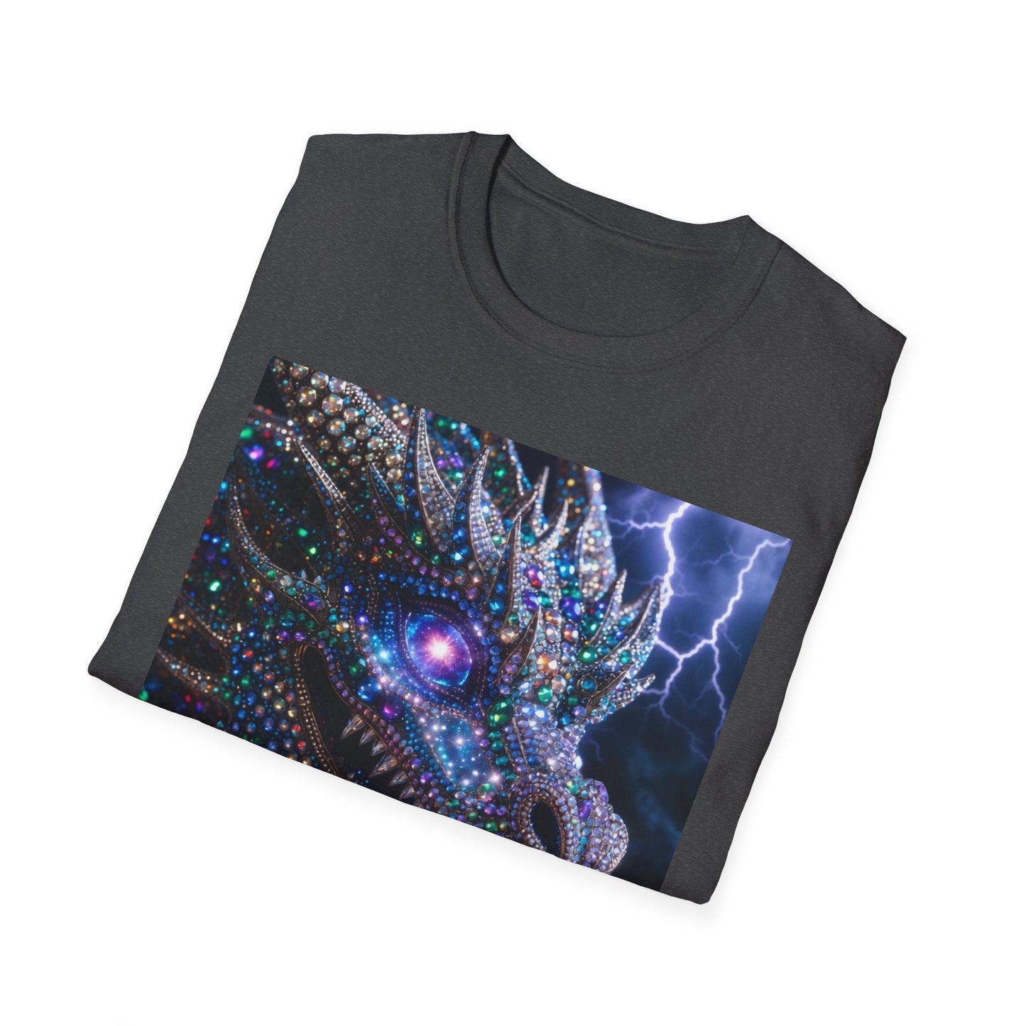 Dragon Lightning T-Shirt — Neon Crystal Fantasy Graphic Tee