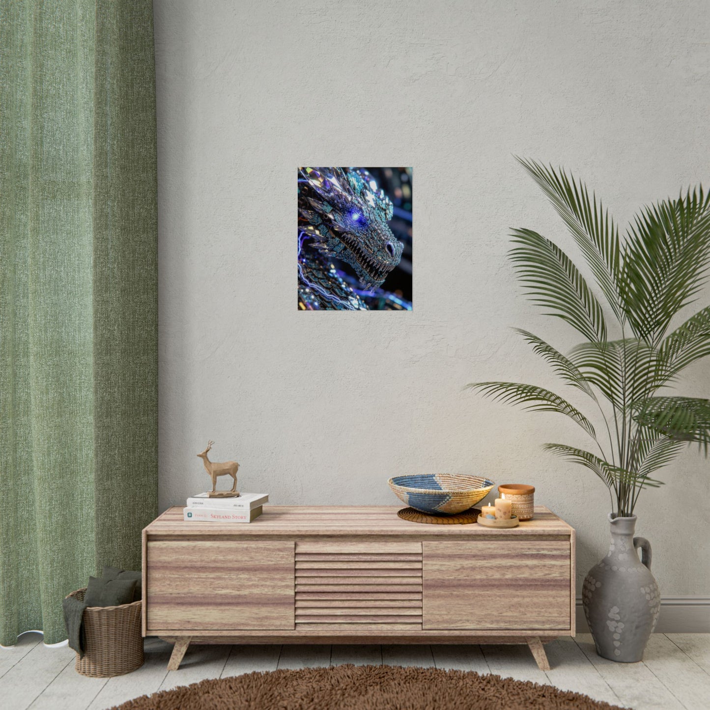 Rolled Poster — Crystal Cyber Dragon Art Print