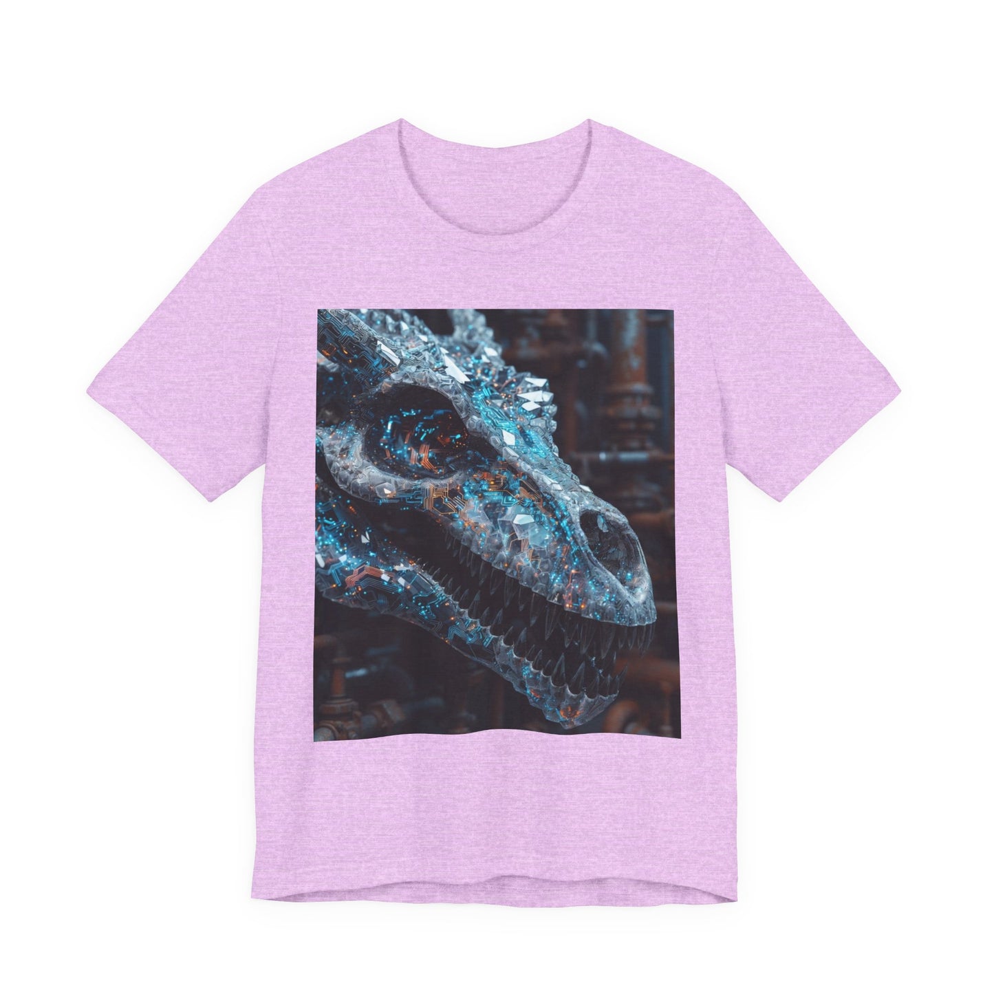 Dragon Skull Graphic Tee — Iridescent Fossil Art T-Shirt