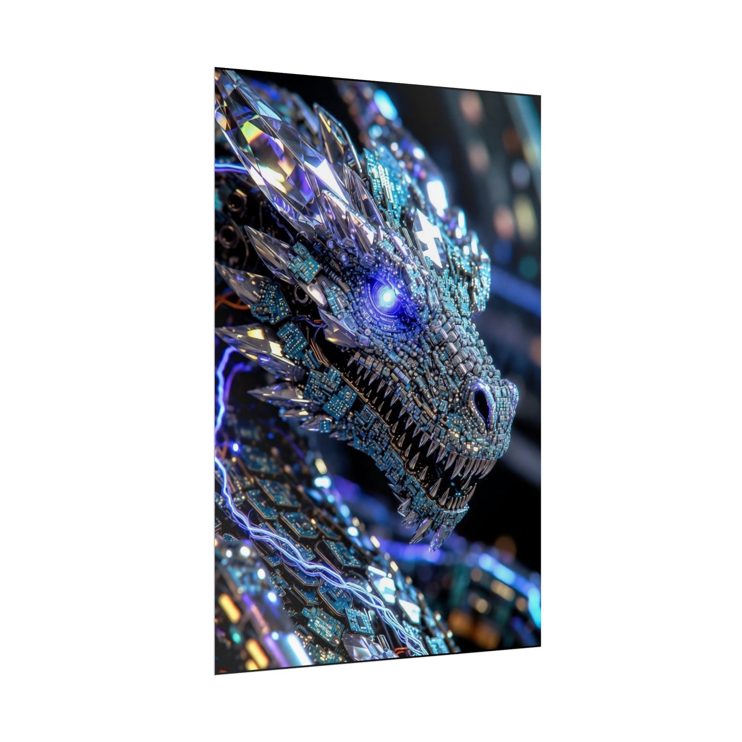 Rolled Poster — Crystal Cyber Dragon Art Print