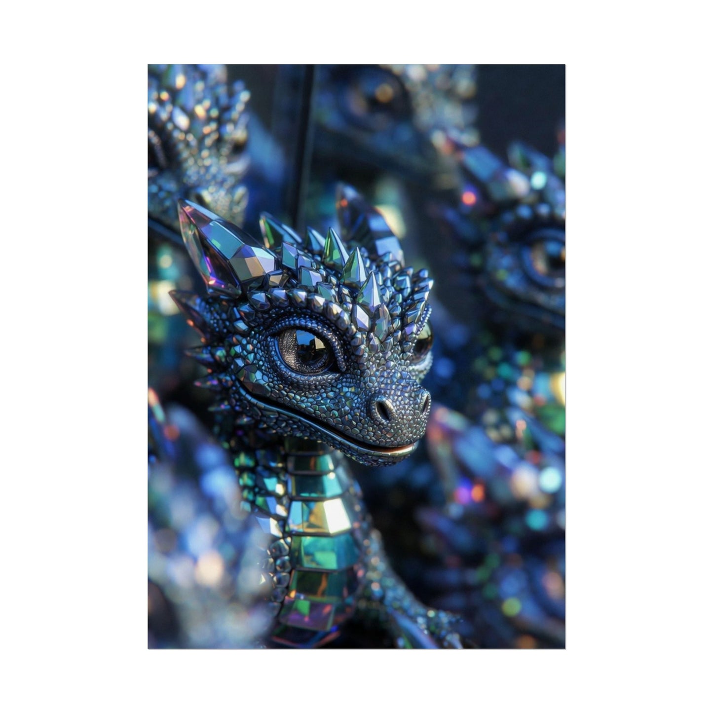 Crystal Dragon Rolled Poster — Fantasy Wall Art Print