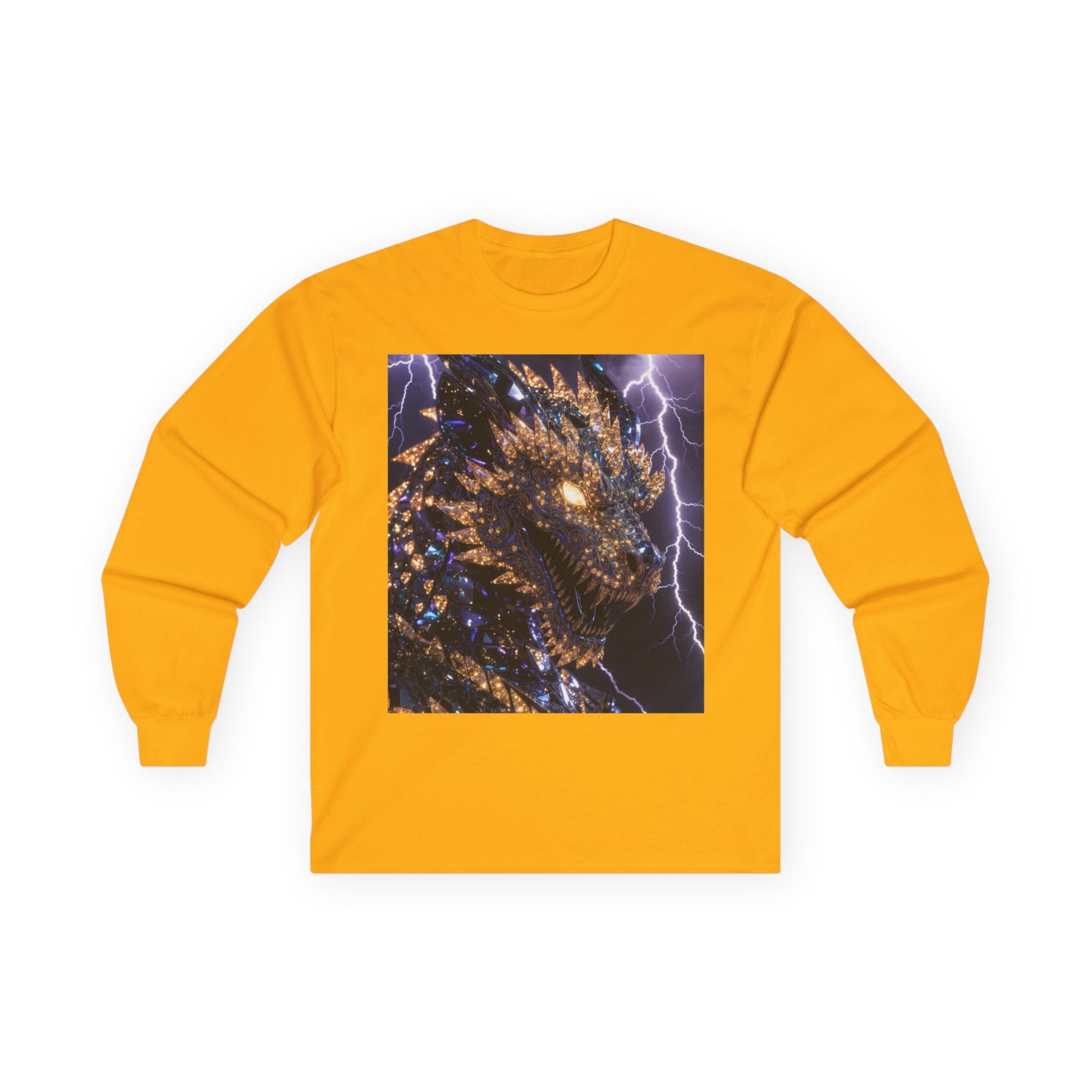 Dragon Lightning Long Sleeve Tee — Mythical Firestorm Graphic Shirt