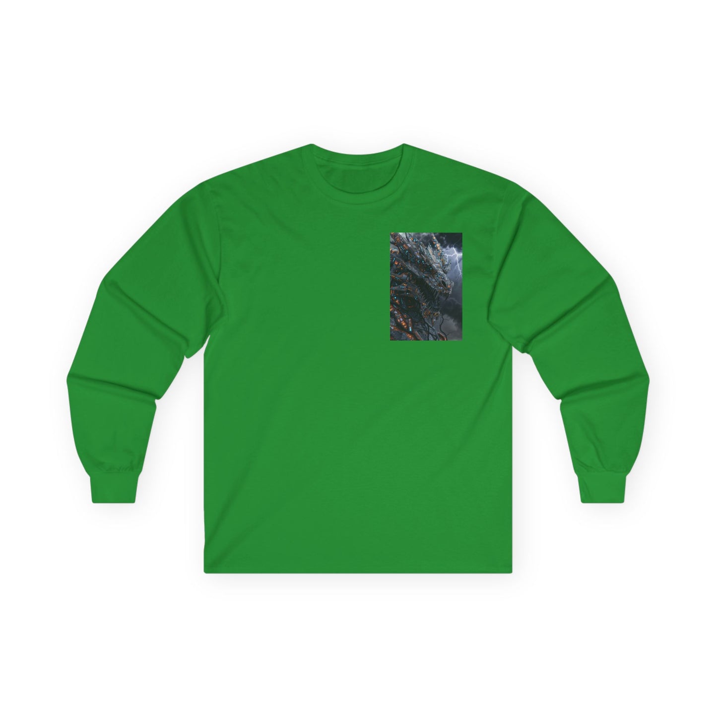 Long Sleeve Tee — Moody Ocean Cliff Photo Pocket Print