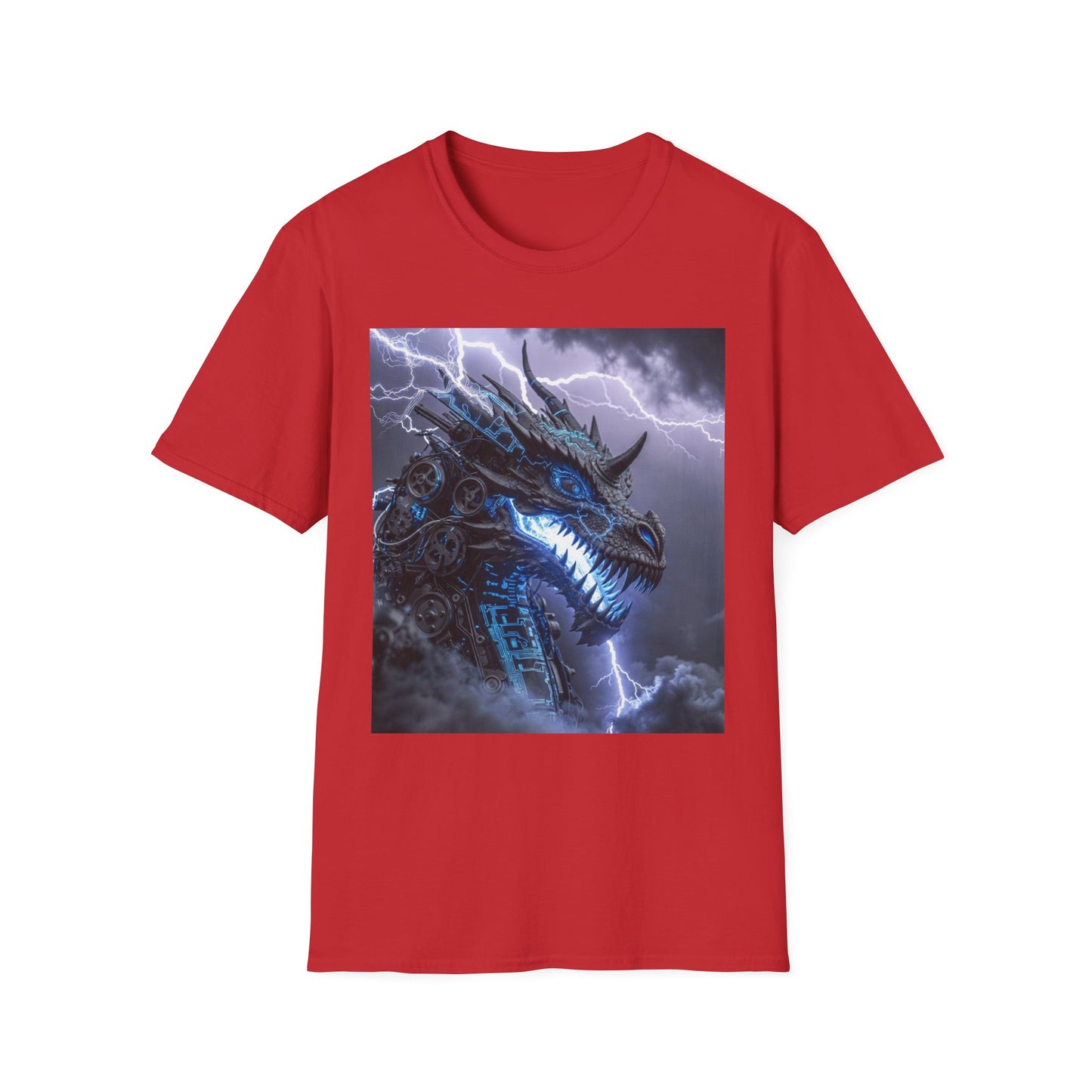 Dragon Storm T-Shirt — Electric Blue Fantasy Dragon Tee