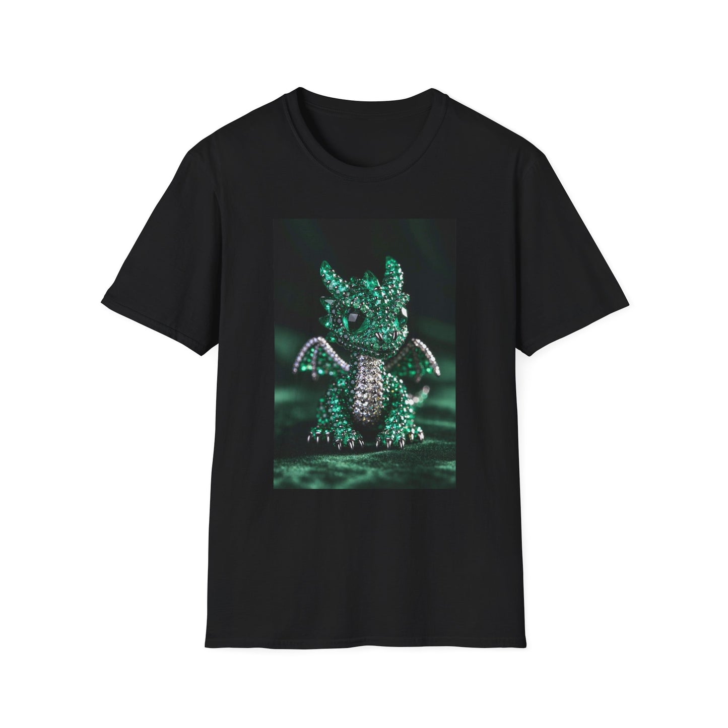 Emerald Storm Dragon T-Shirt — Neon Fantasy Dragon Graphic Tee