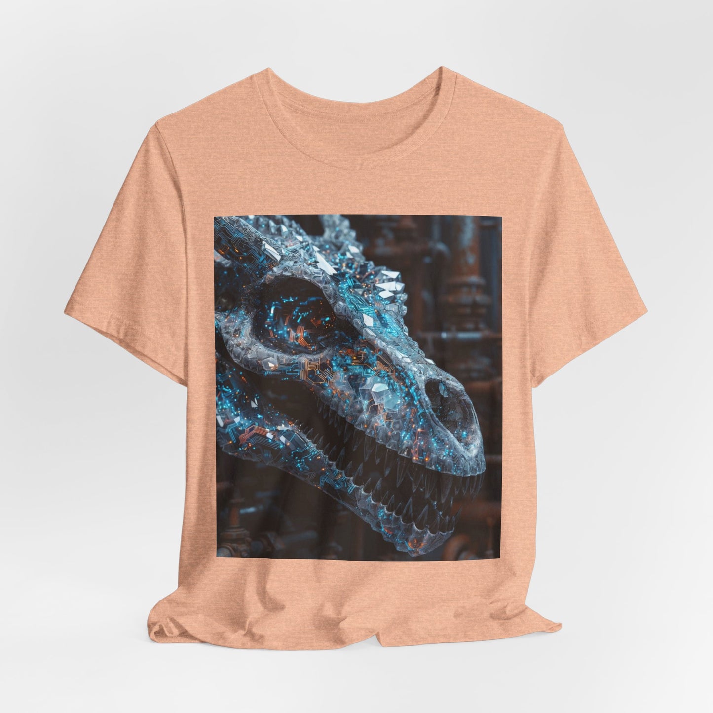 Dragon Skull Graphic Tee — Iridescent Fossil Art T-Shirt