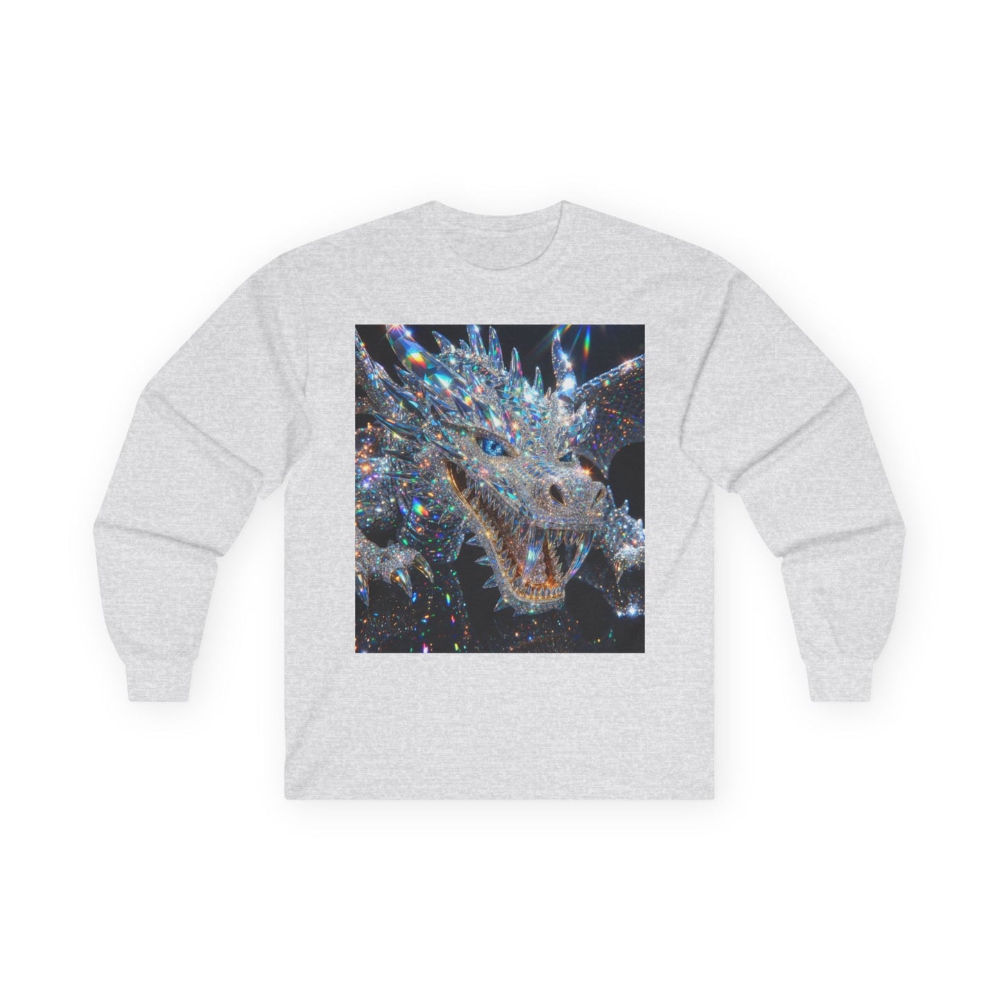 Crystal Dragon Long Sleeve Tee — Sparkling Fantasy Dragon Graphic