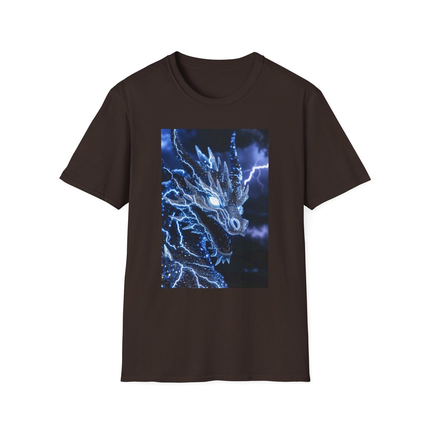 Lightning Dragon T-Shirt — Electric Blue Mythical Dragon Graphic Tee