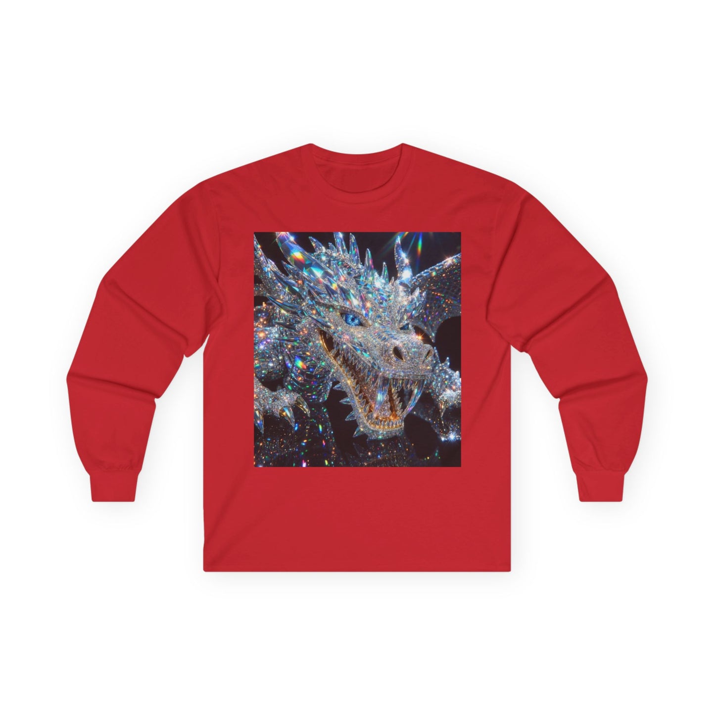 Crystal Dragon Long Sleeve Tee — Sparkling Fantasy Dragon Graphic