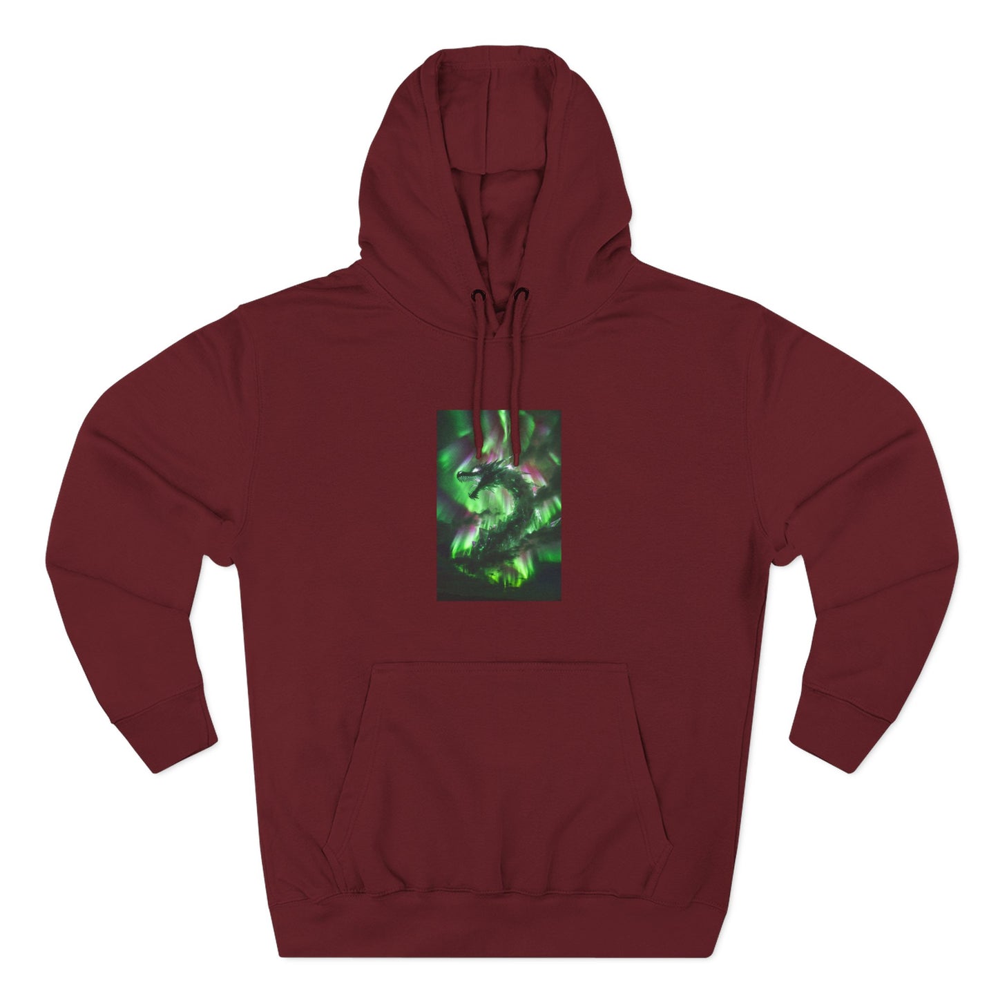 Green Nebula Abstract Hoodie — Aurora Swirl Fleece Pullover