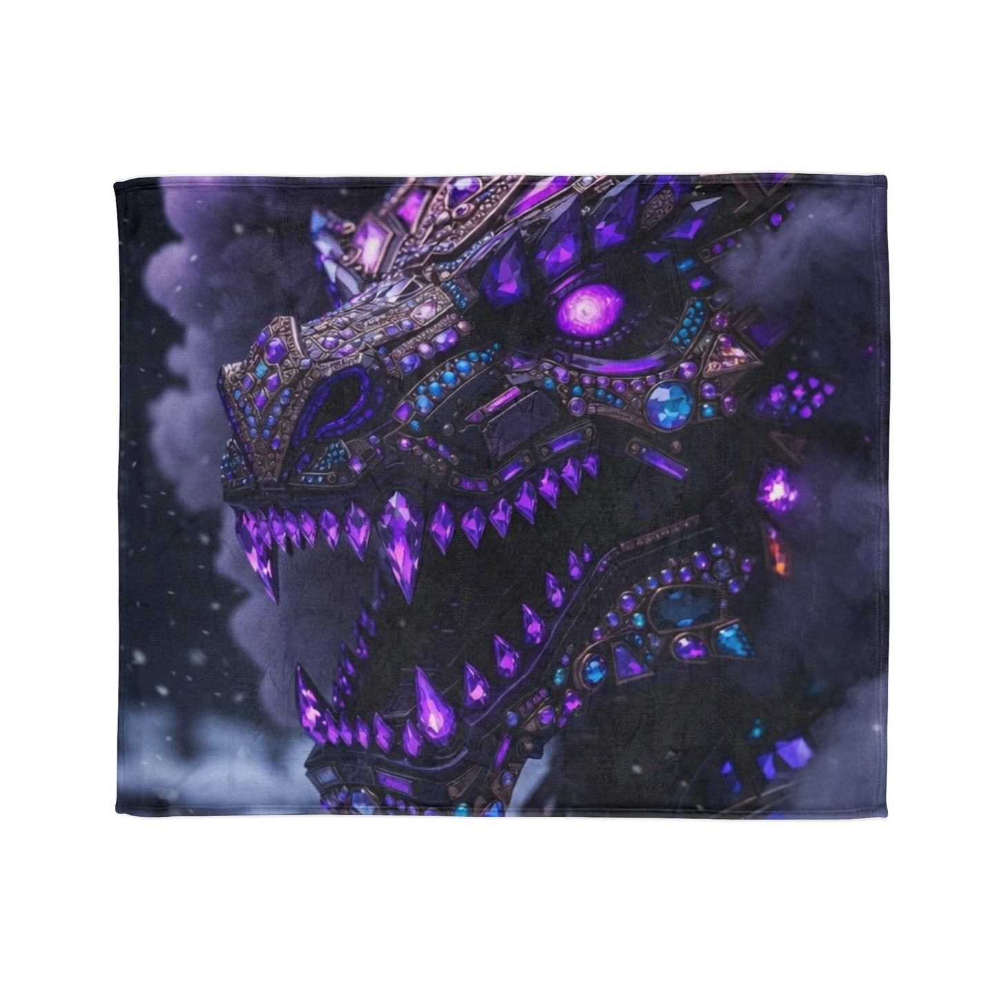 Mystic Dragon Plush Blanket — Purple Gem Dragon Fantasy Throw