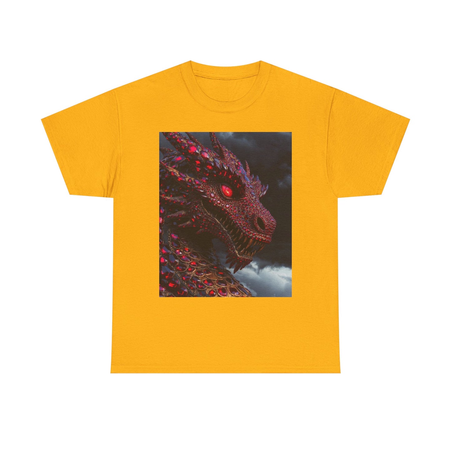 Dragon Portrait T-Shirt — Fiery Red Fantasy Dragon Graphic Tee