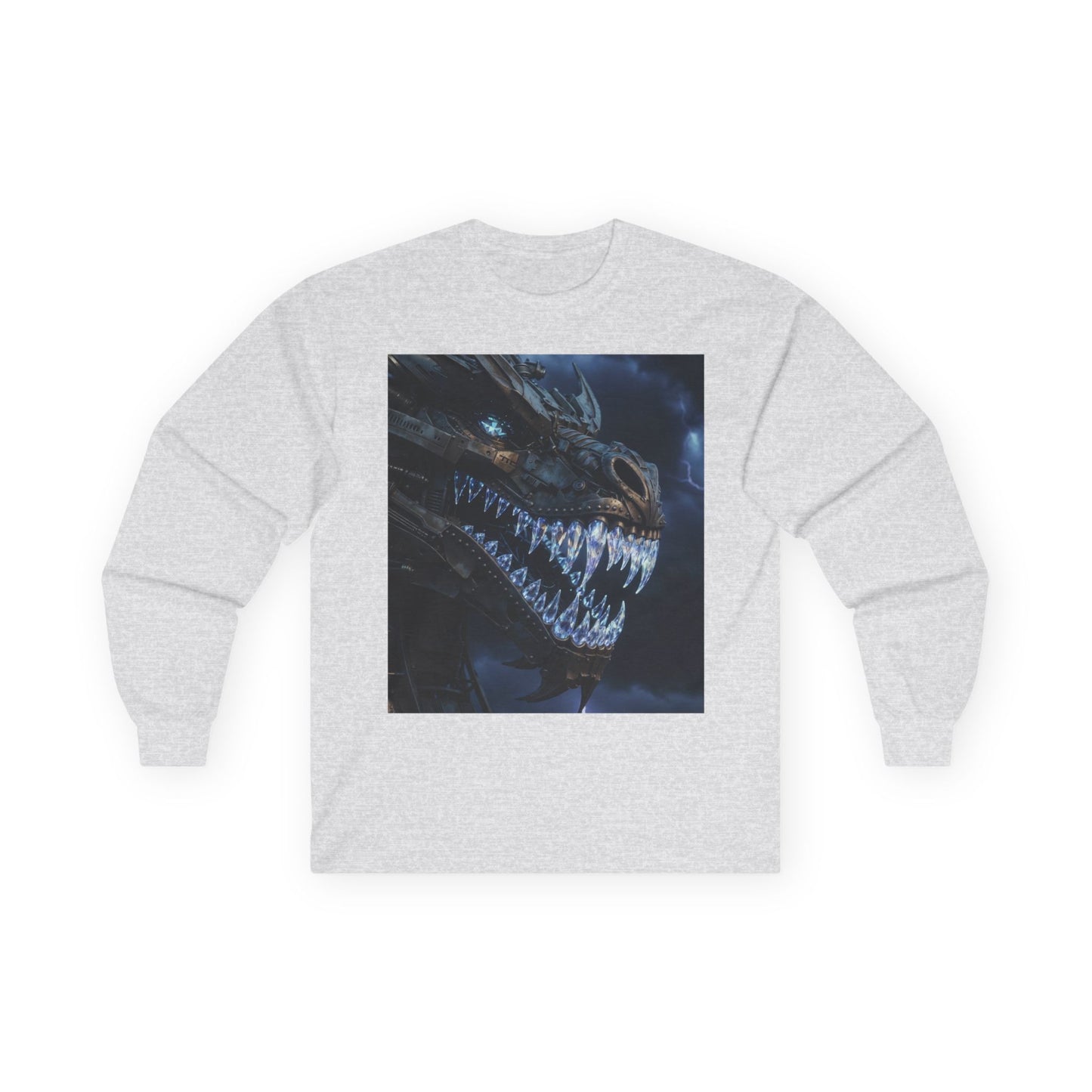 Dragon Skull Long Sleeve Tee — Dark Fantasy Monster Graphic