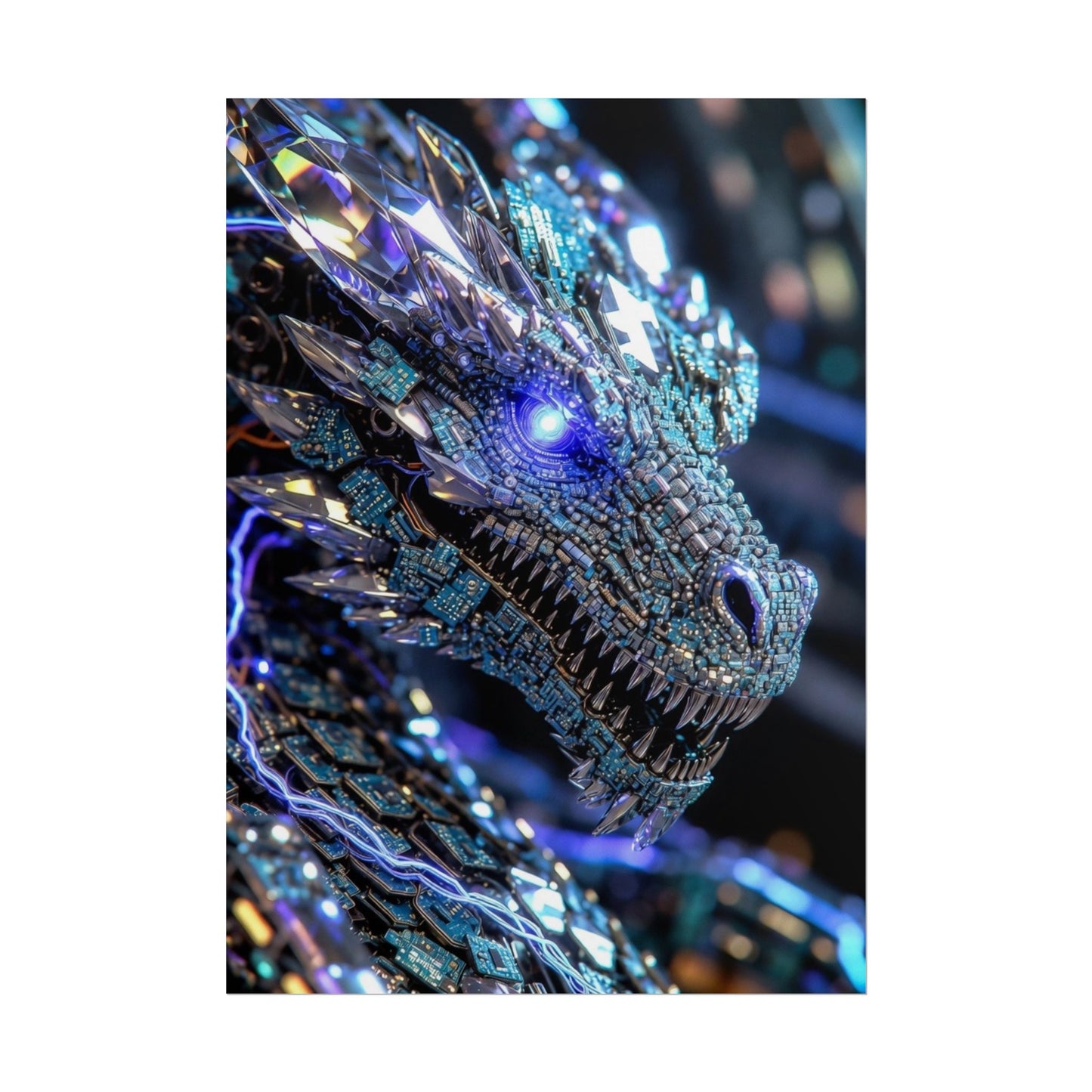 Rolled Poster — Crystal Cyber Dragon Art Print