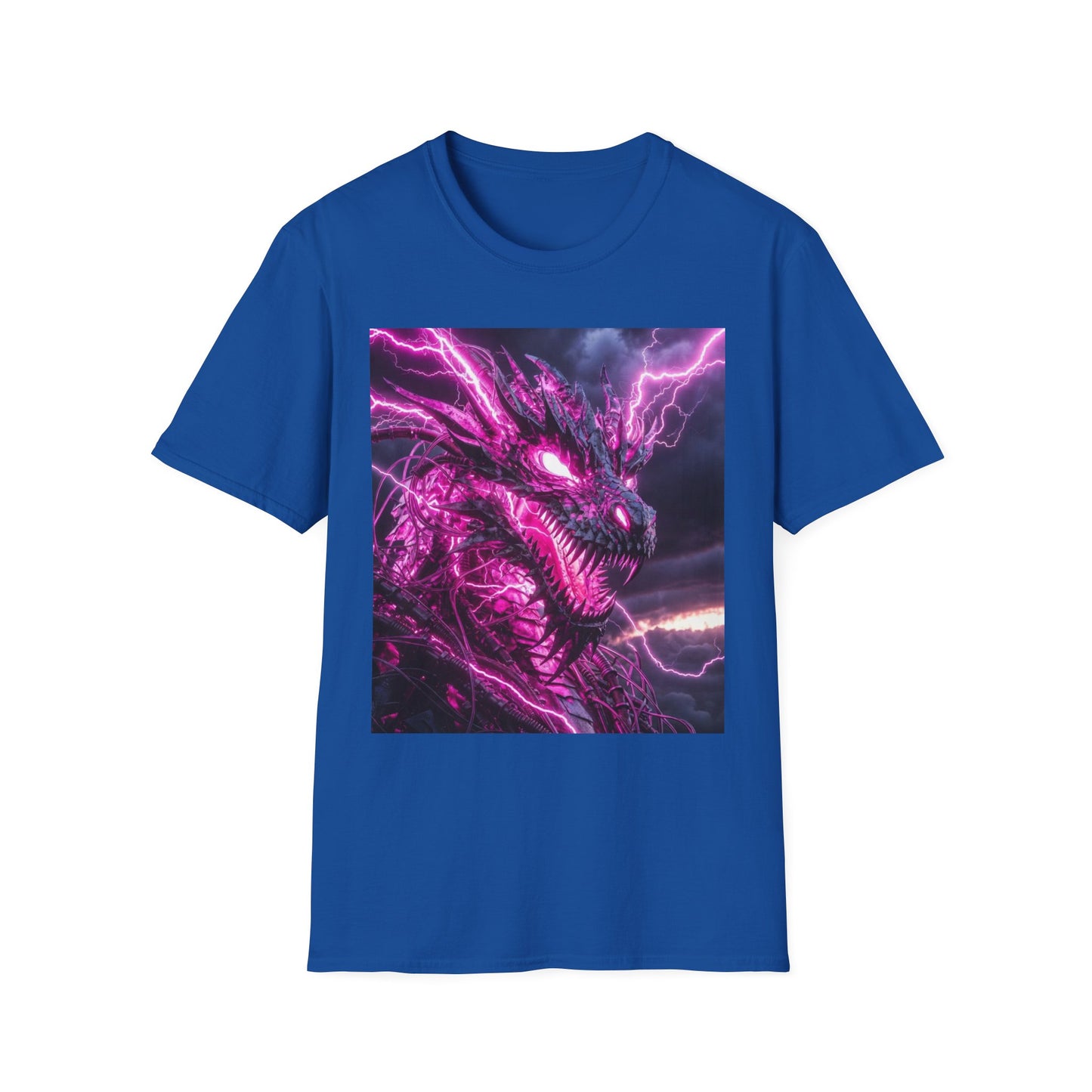 Dragon Lightning T-Shirt — Neon Purple Fantasy Dragon Graphic Tee