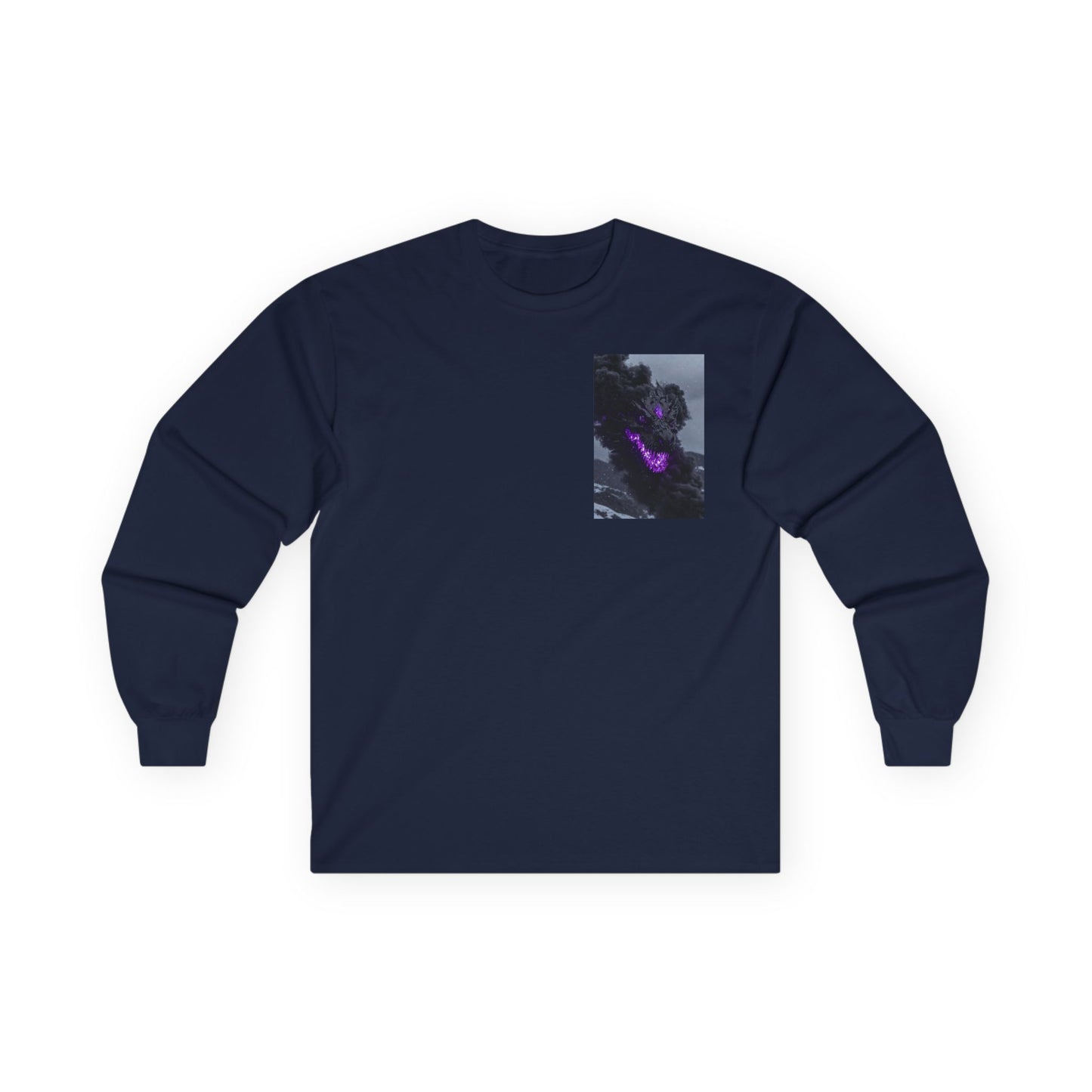 Galaxy DRAGON Pocket Long Sleeve Tee — Purple Nebula Chest Design