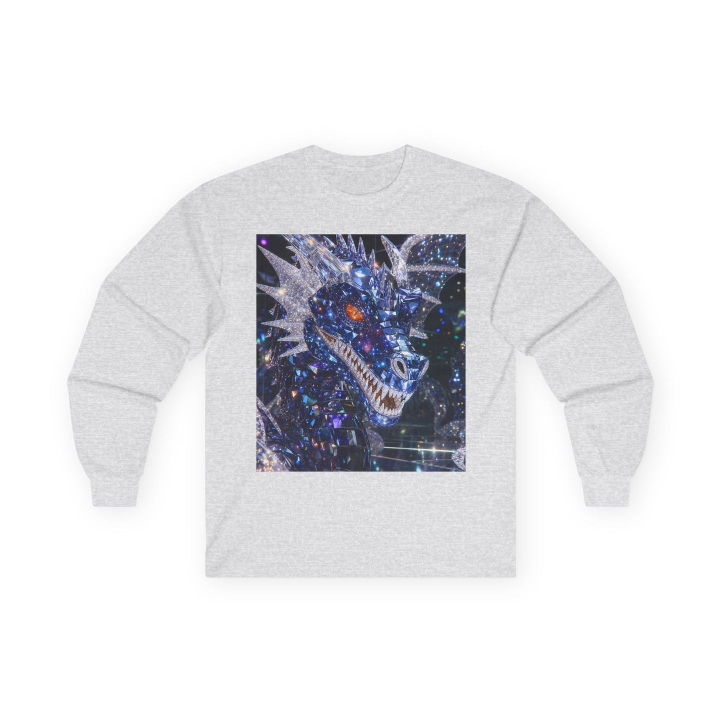 Cosmic Dragon Long Sleeve Tee — Neon Galaxy Dragon Graphic