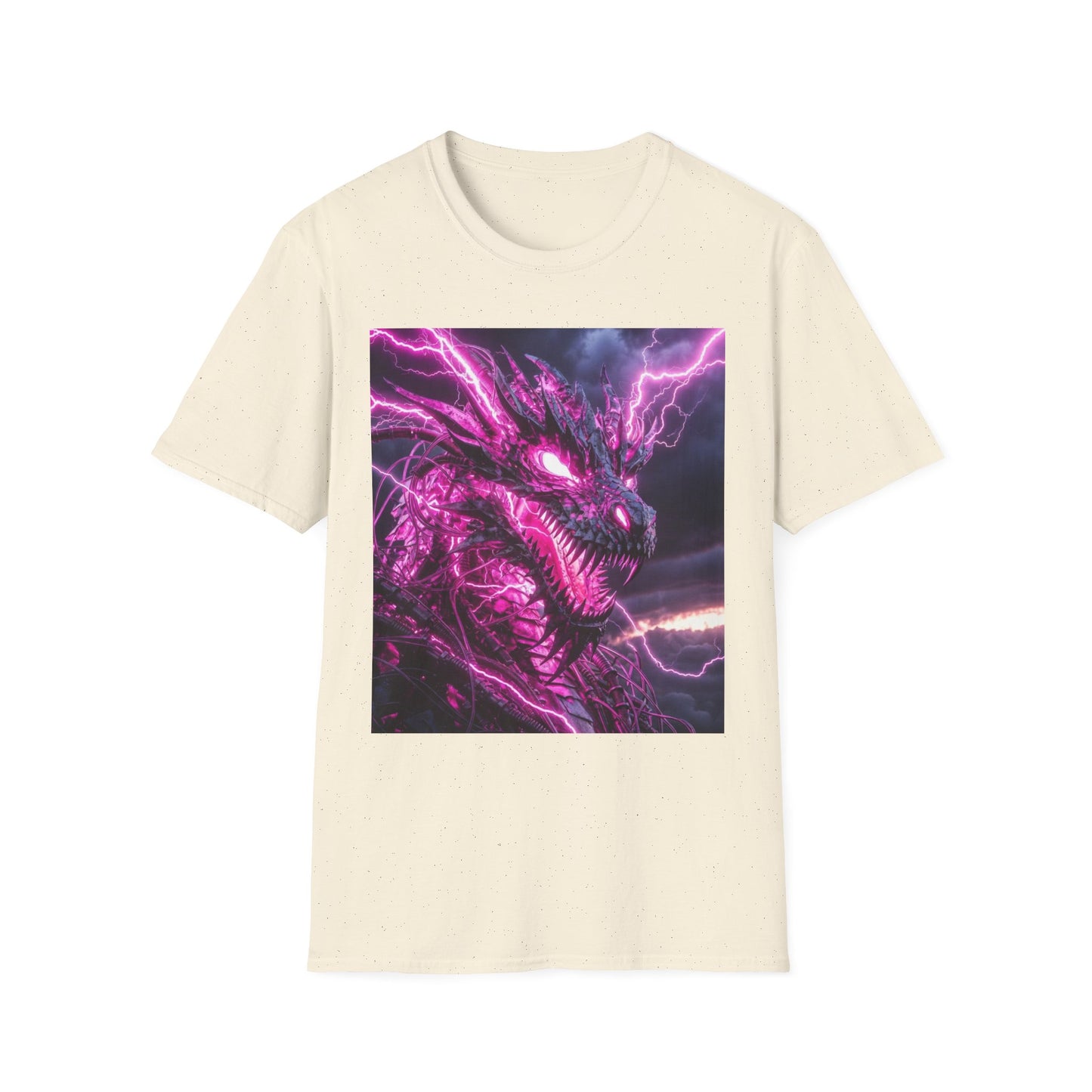 Dragon Lightning T-Shirt — Neon Purple Fantasy Dragon Graphic Tee
