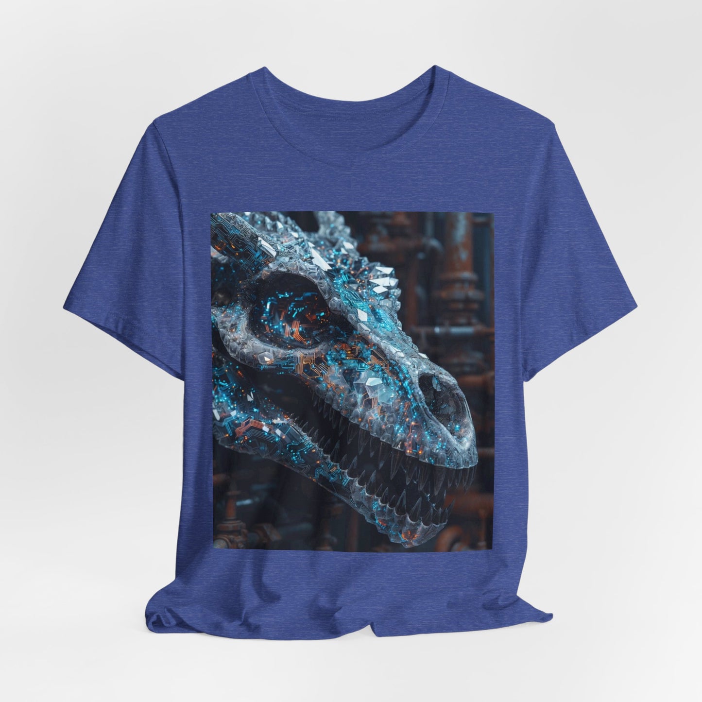 Dragon Skull Graphic Tee — Iridescent Fossil Art T-Shirt