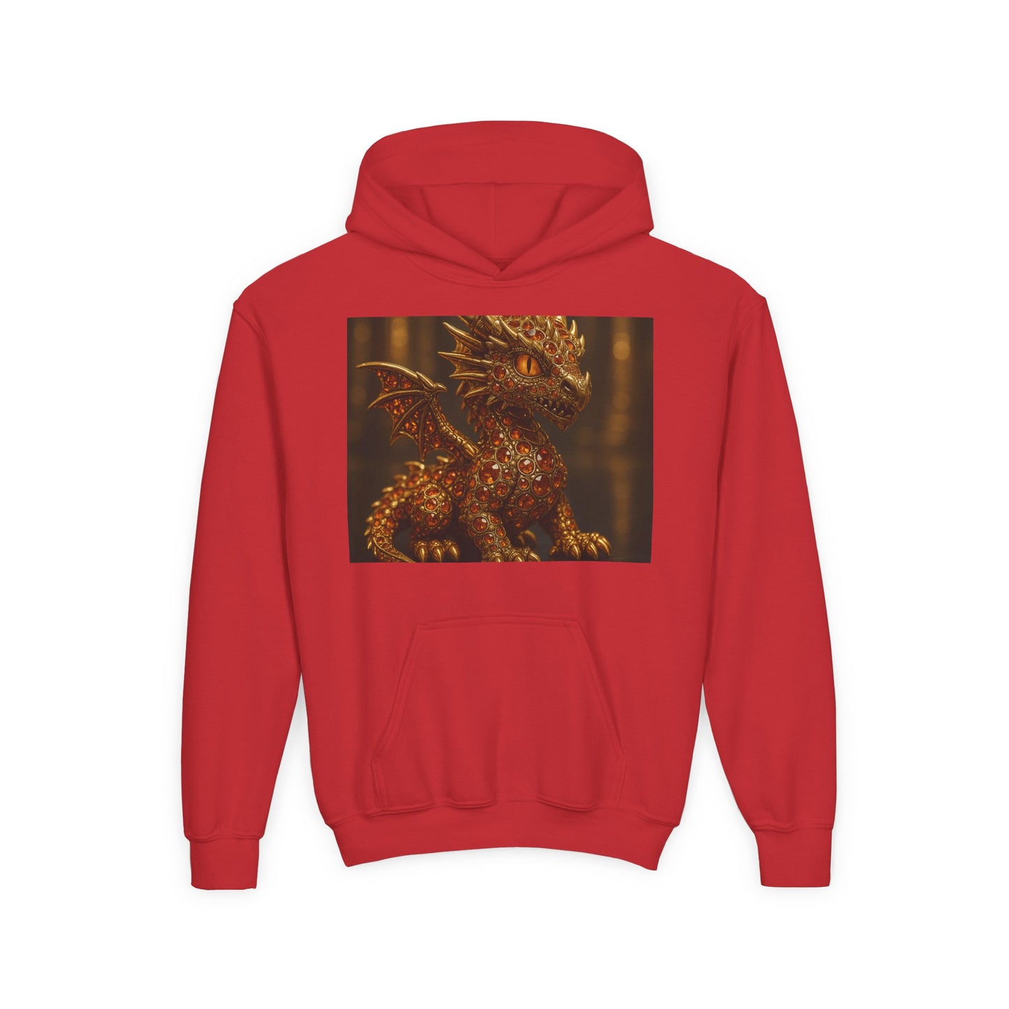Dragon Fantasy Youth Heavy Blend Hooded Sweatshirt, Adventure Hoodie, Gift for Kids, Fantasy Apparel, Cozy Sweatshirt for Young Dreamers