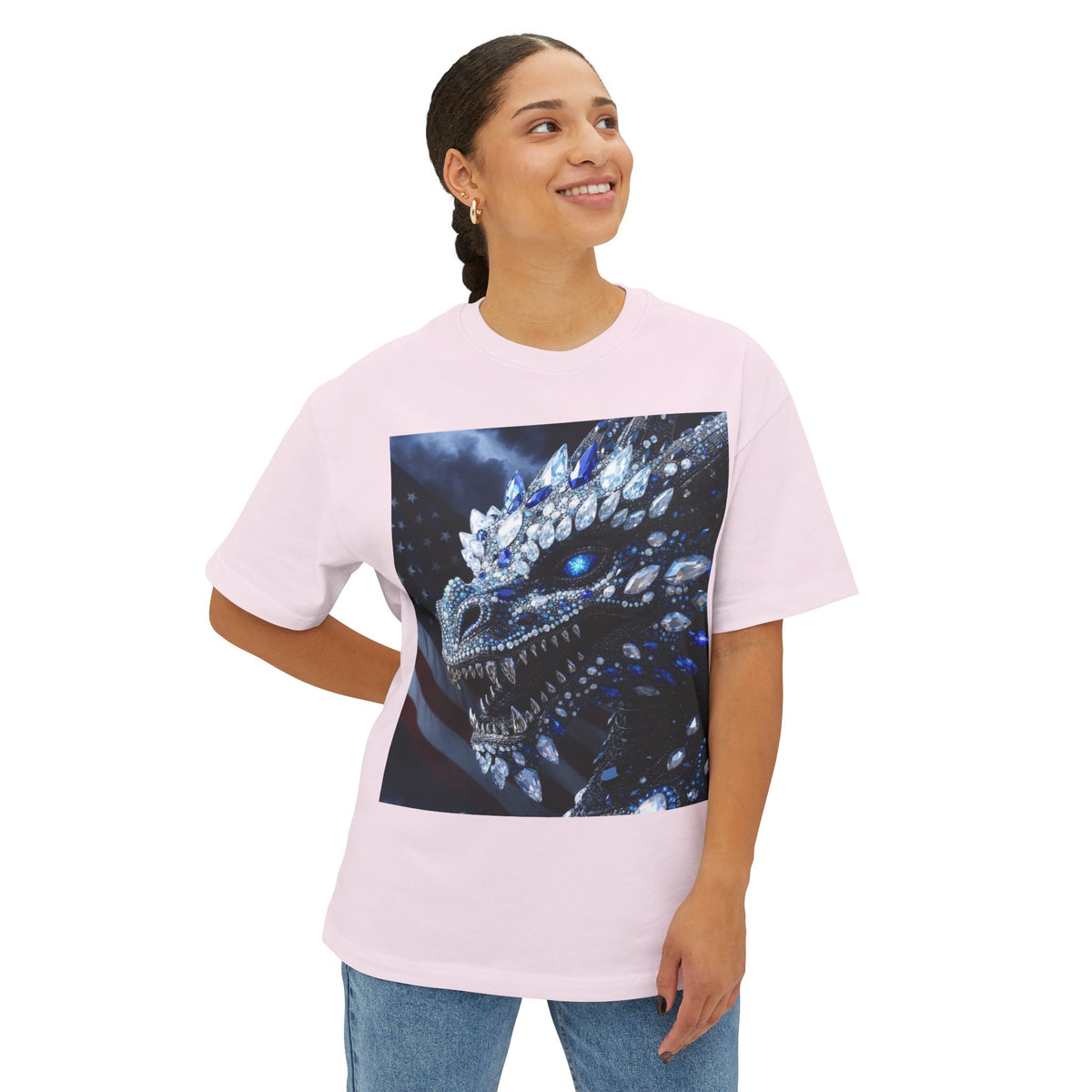 A Dragon USA 🇺🇸 Oversized Boxy Tee - Relaxed Fit Shirt for Casual Wear, Perfect Gift for Birthdays, Holidays, Lounge, Everyday Style, Uplifting [...]