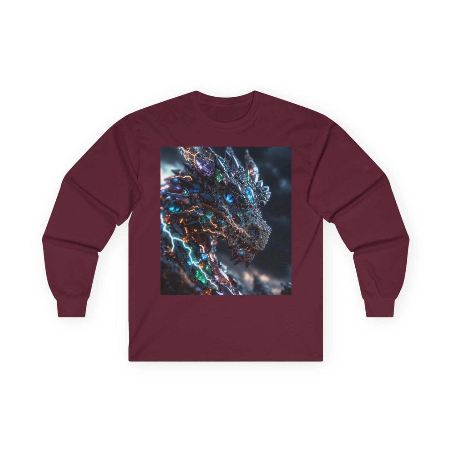 Dragon Cybercore Long Sleeve Tee - Neon Godzilla Art