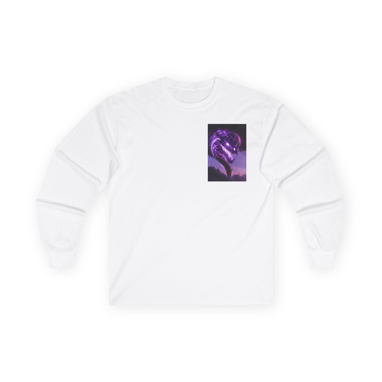 Purple Dragon Chest Graphic Long Sleeve Tee
